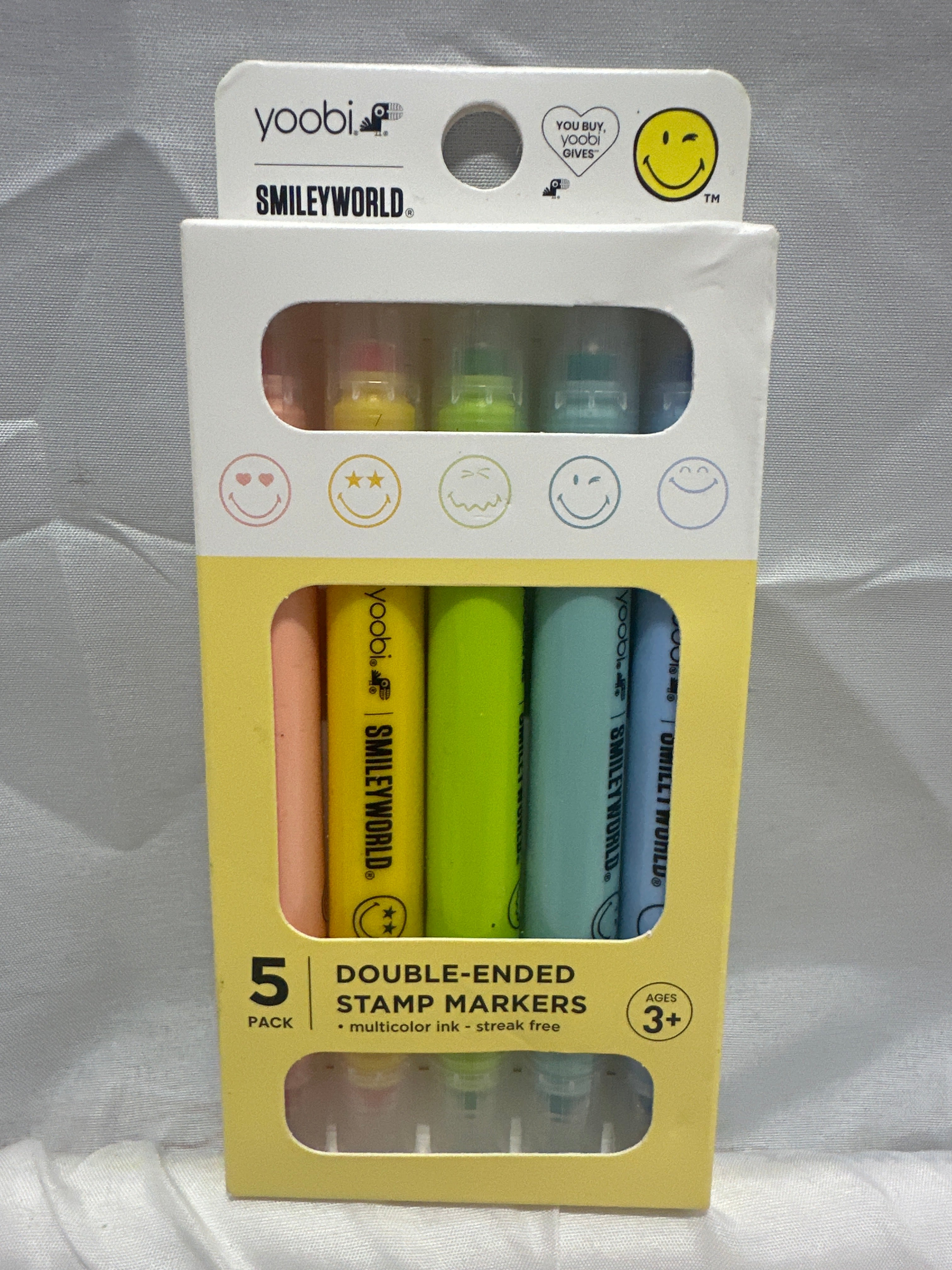 Yoobi SmileyWorld Double Ended Stamp Markers 5 Pack Multicolor Kids Art Markers