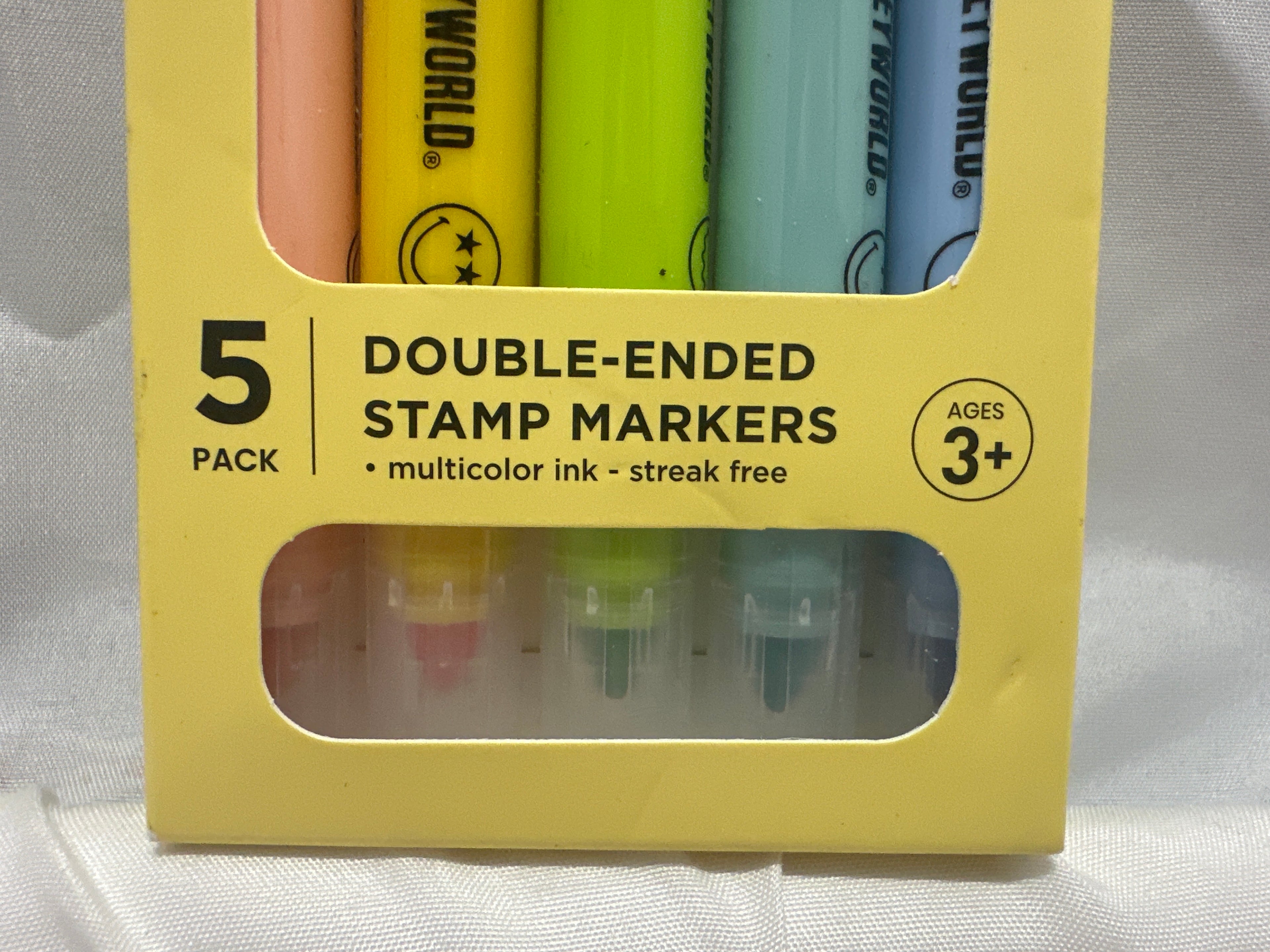 Yoobi SmileyWorld Double Ended Stamp Markers 5 Pack Multicolor Kids Art Markers