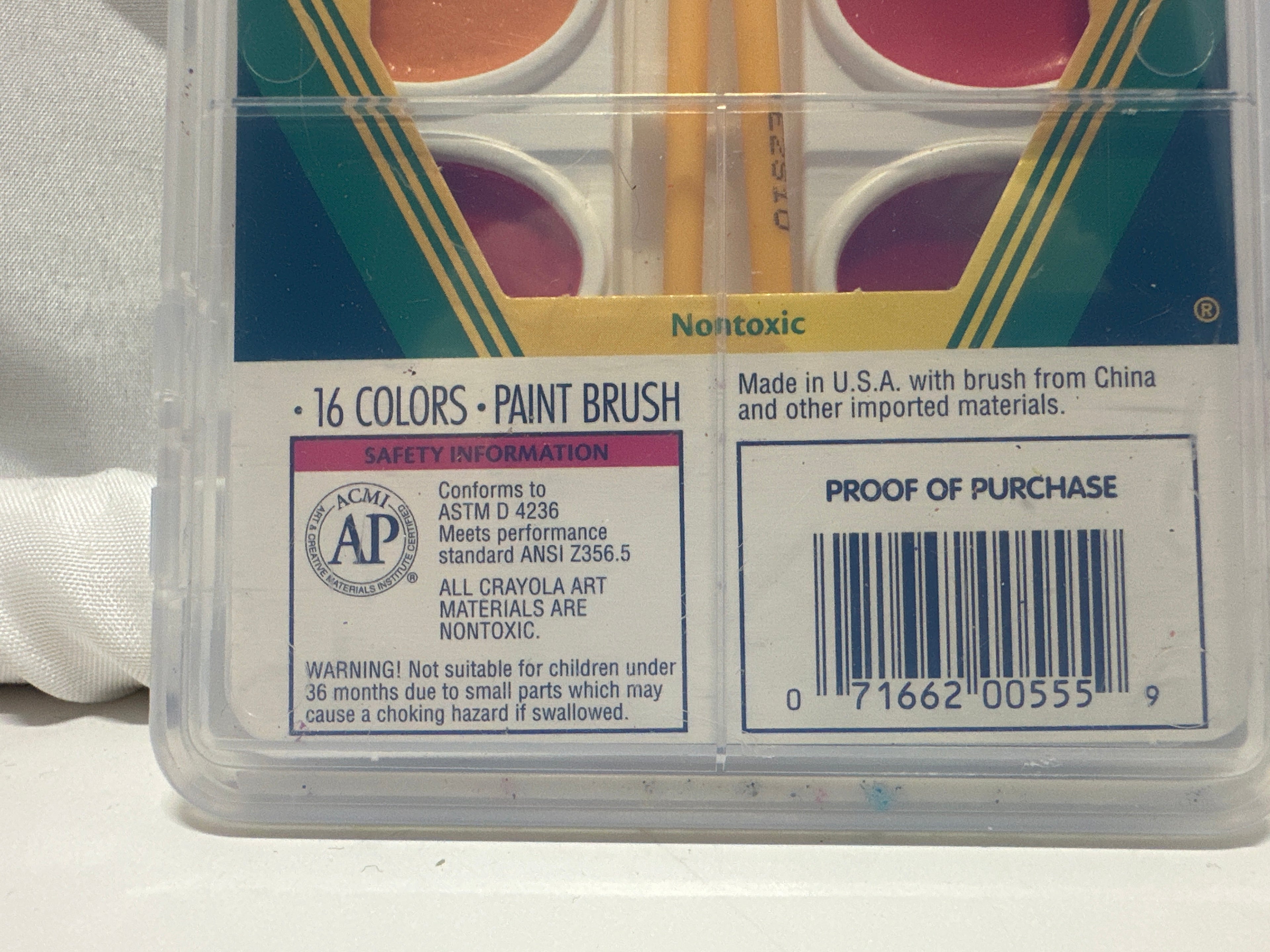 Crayola Washable Watercolors 16 Colors Paint Set With Brush Plastic Case