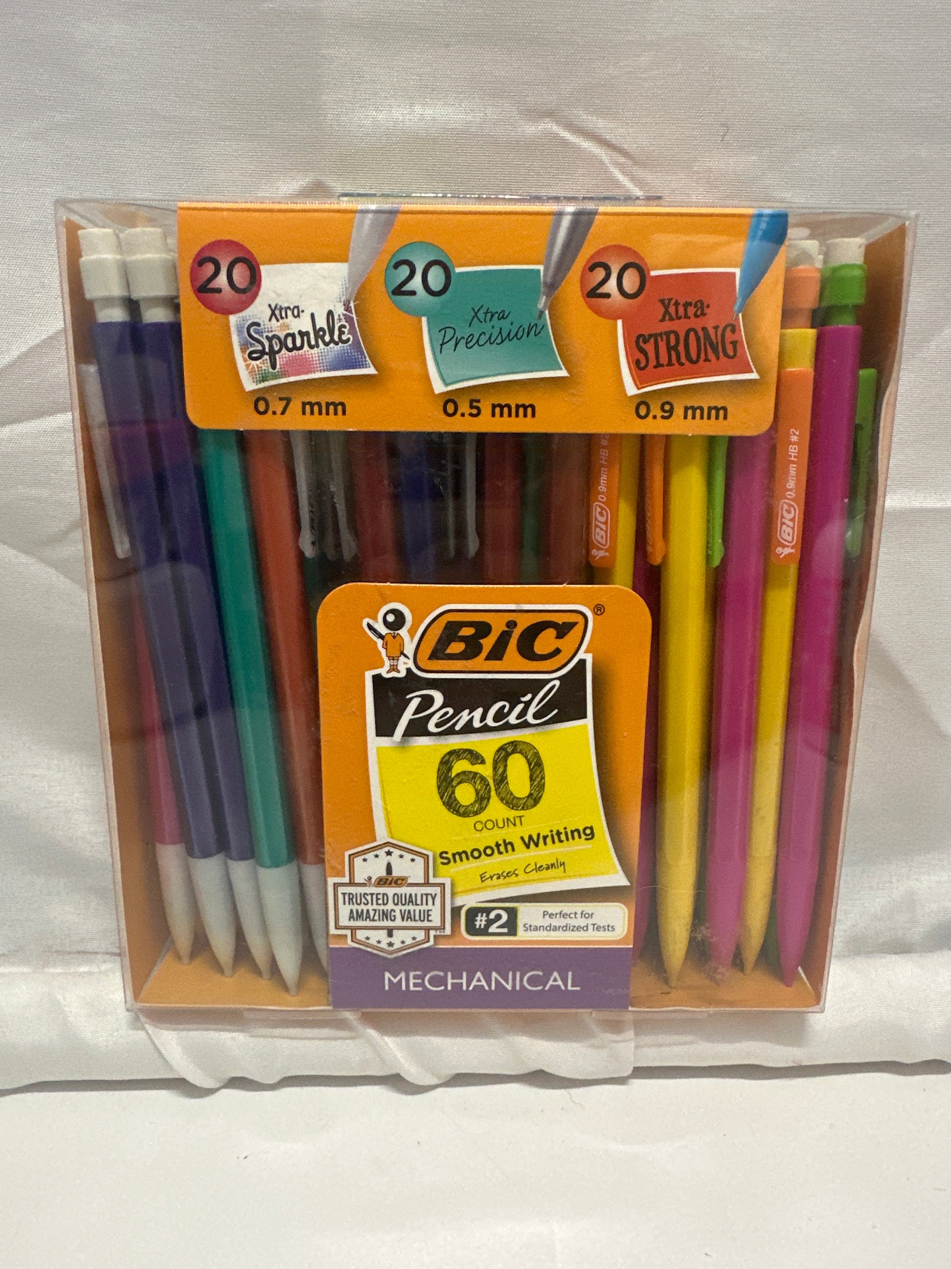 BIC Mechanical Pencil Assorted Pack 60 Count 0.5mm 0.7mm 0.9mm #2 Lead