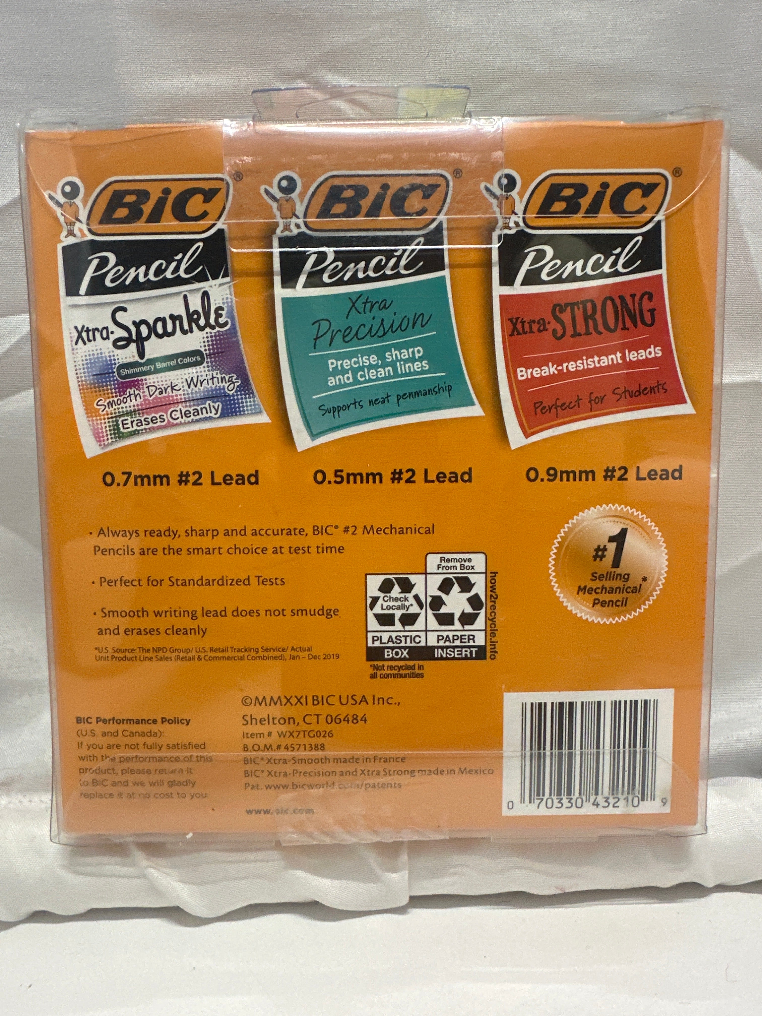 BIC Mechanical Pencil Assorted Pack 60 Count 0.5mm 0.7mm 0.9mm #2 Lead