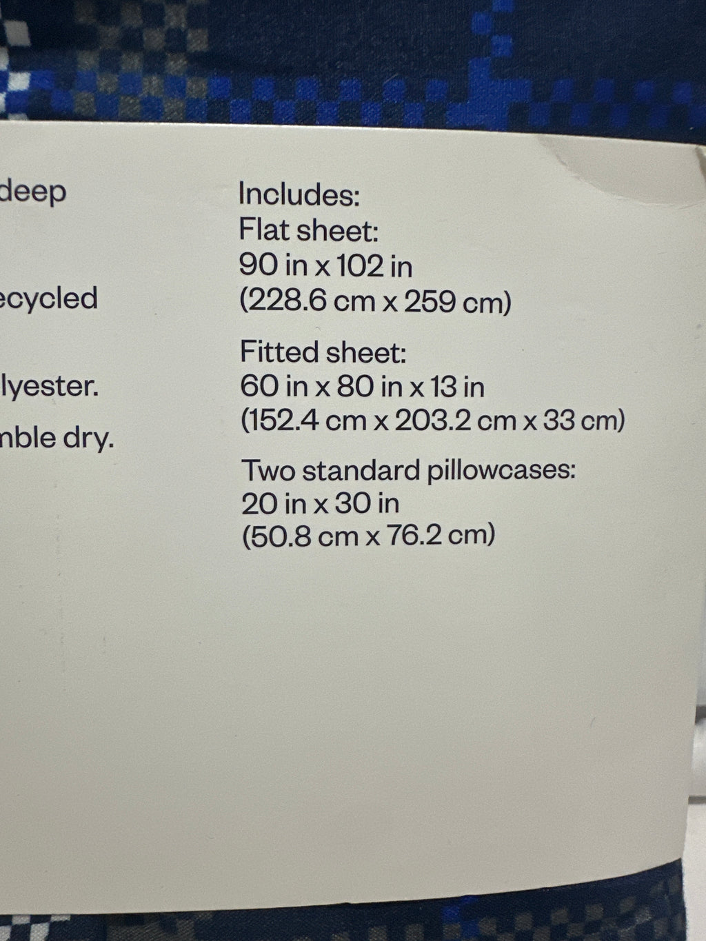 Room Essentials Microfiber Sheet Set Blue Plaid Wrinkle Resistant