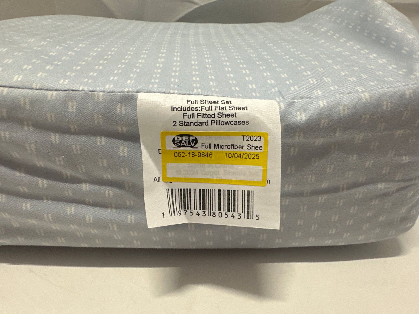 Room Essentials Full Microfiber Sheet Set Blue Dash 4 Piece Bedding Full