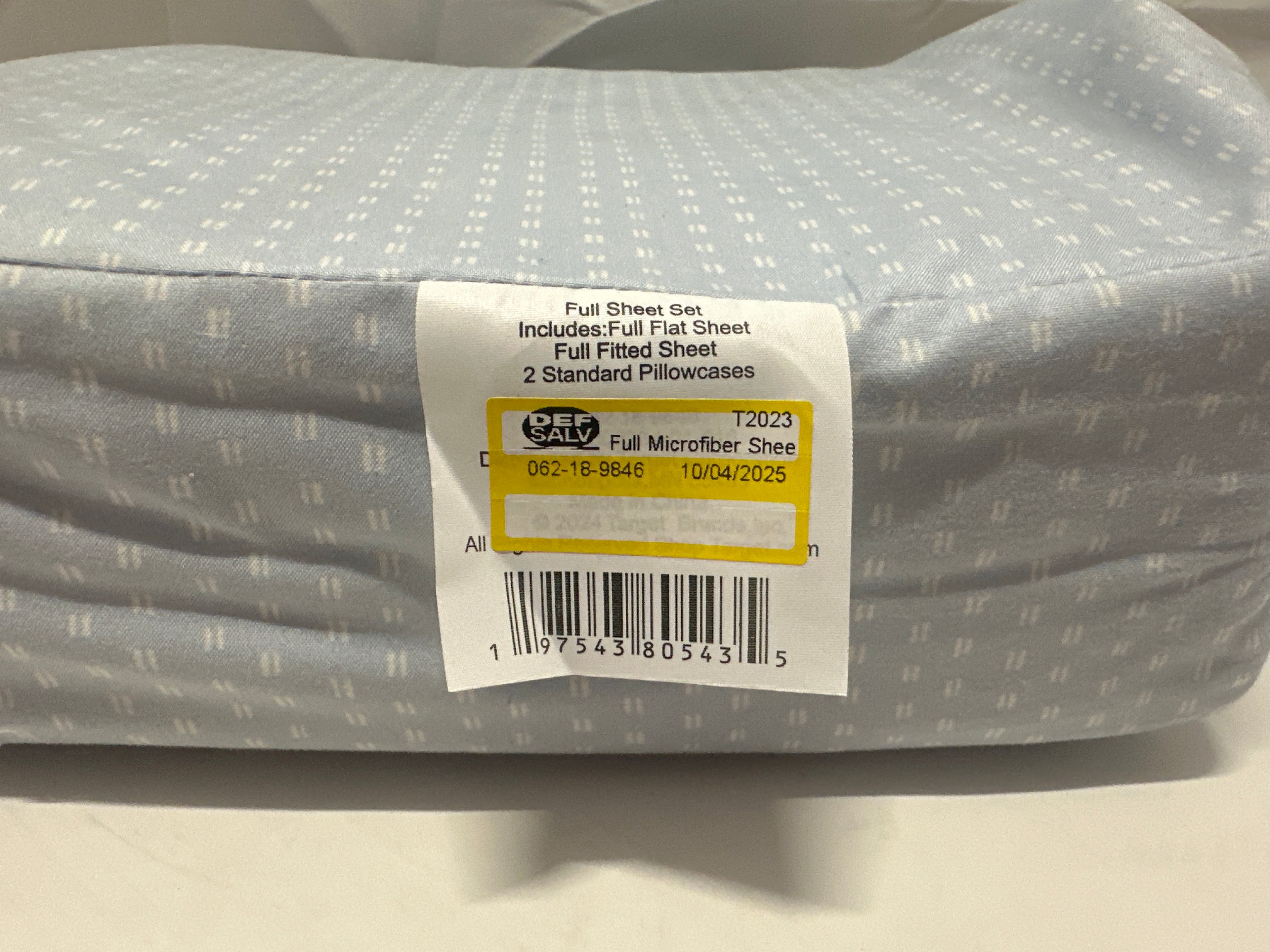 Room Essentials Full Microfiber Sheet Set Blue Dash 4 Piece Bedding Full