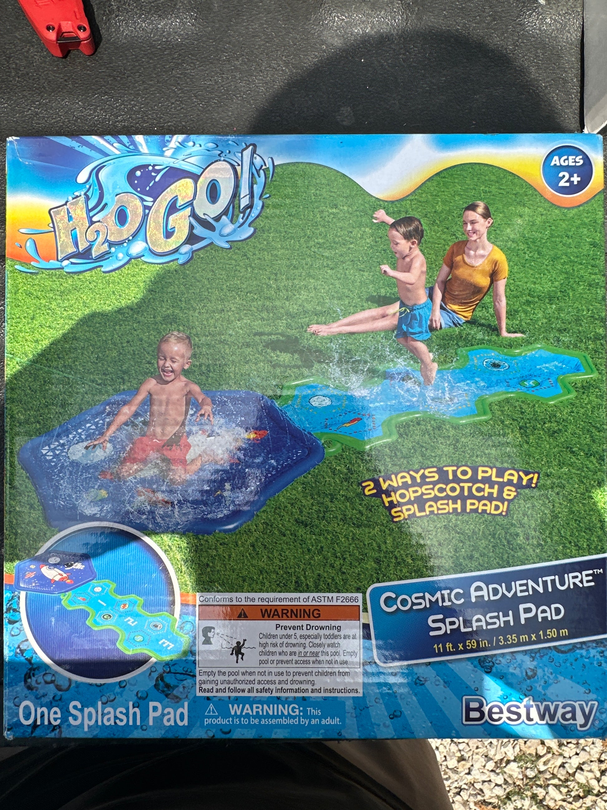 H2OGO! Cosmic Adventure Kids Sprinkler Splash Pad and Inflatable Water Slide