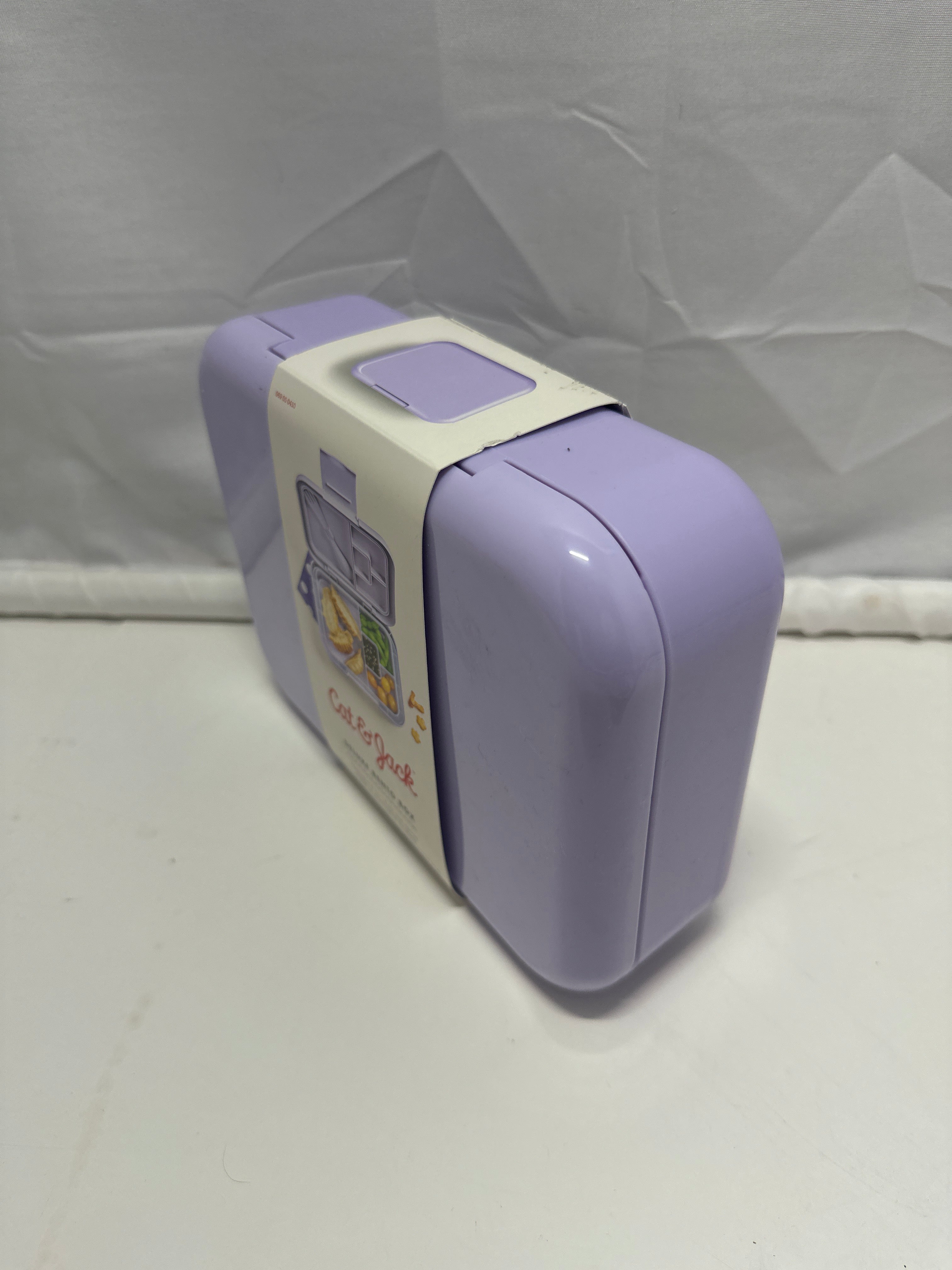 Cat & Jack Deluxe Bento Lunch Box Purple BPA Free Ice Pack Fork Spoon
