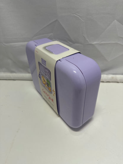Cat & Jack Deluxe Bento Lunch Box Purple BPA Free Ice Pack Fork Spoon
