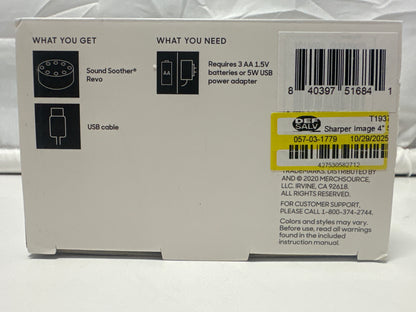 Sharper Image Sound Soother Revo White Noise Machine 6 Sounds Sleep Timer