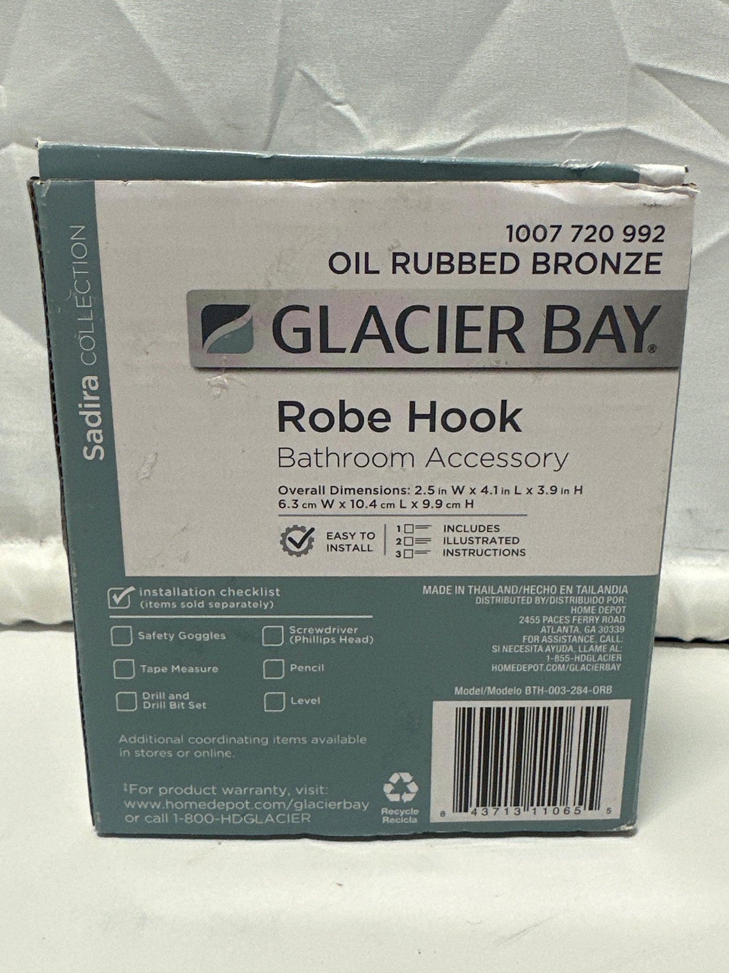 Glacier Bay Sadira Robe Hook Oil Rubbed Bronze Bathroom Wall Mount Hook