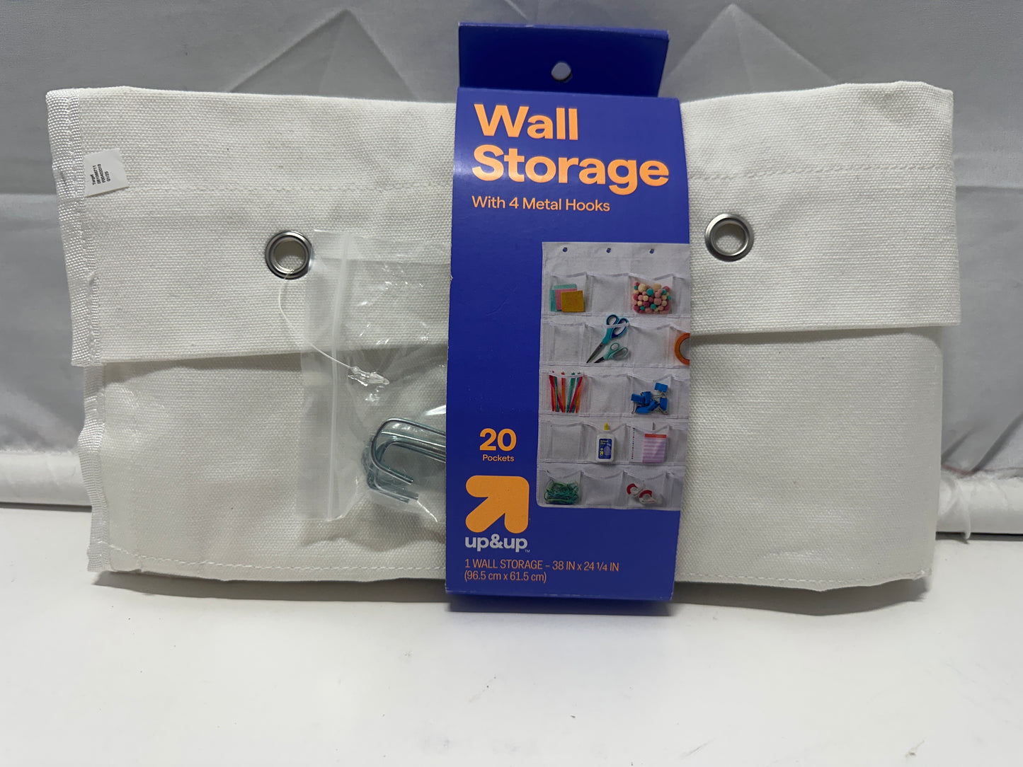 Up&Up Wall Storage Organizer 20 Pocket Hanging Wall Organizer With 4 Hooks