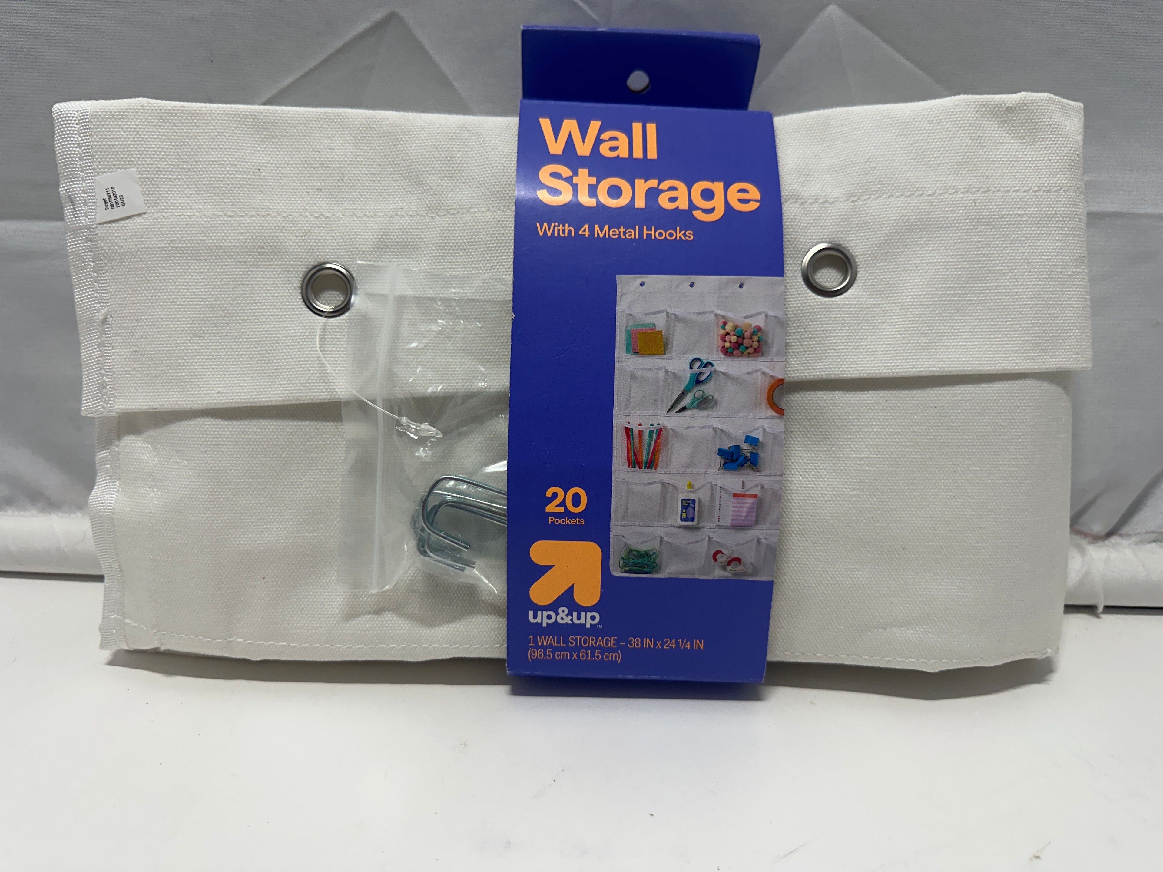 Up&Up Wall Storage Organizer 20 Pocket Hanging Wall Organizer With 4 Hooks