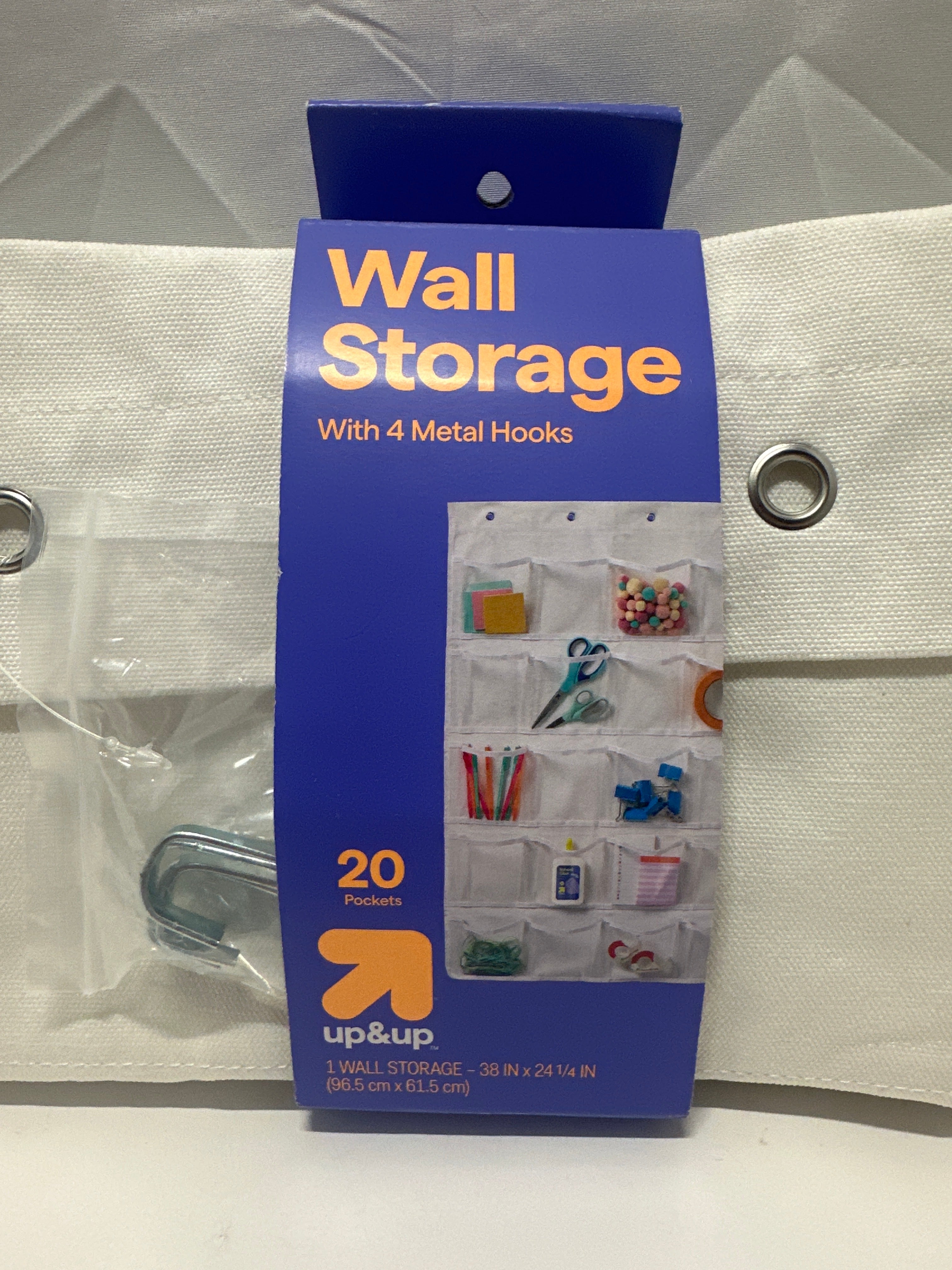 Up&Up Wall Storage Organizer 20 Pocket Hanging Wall Organizer With 4 Hooks