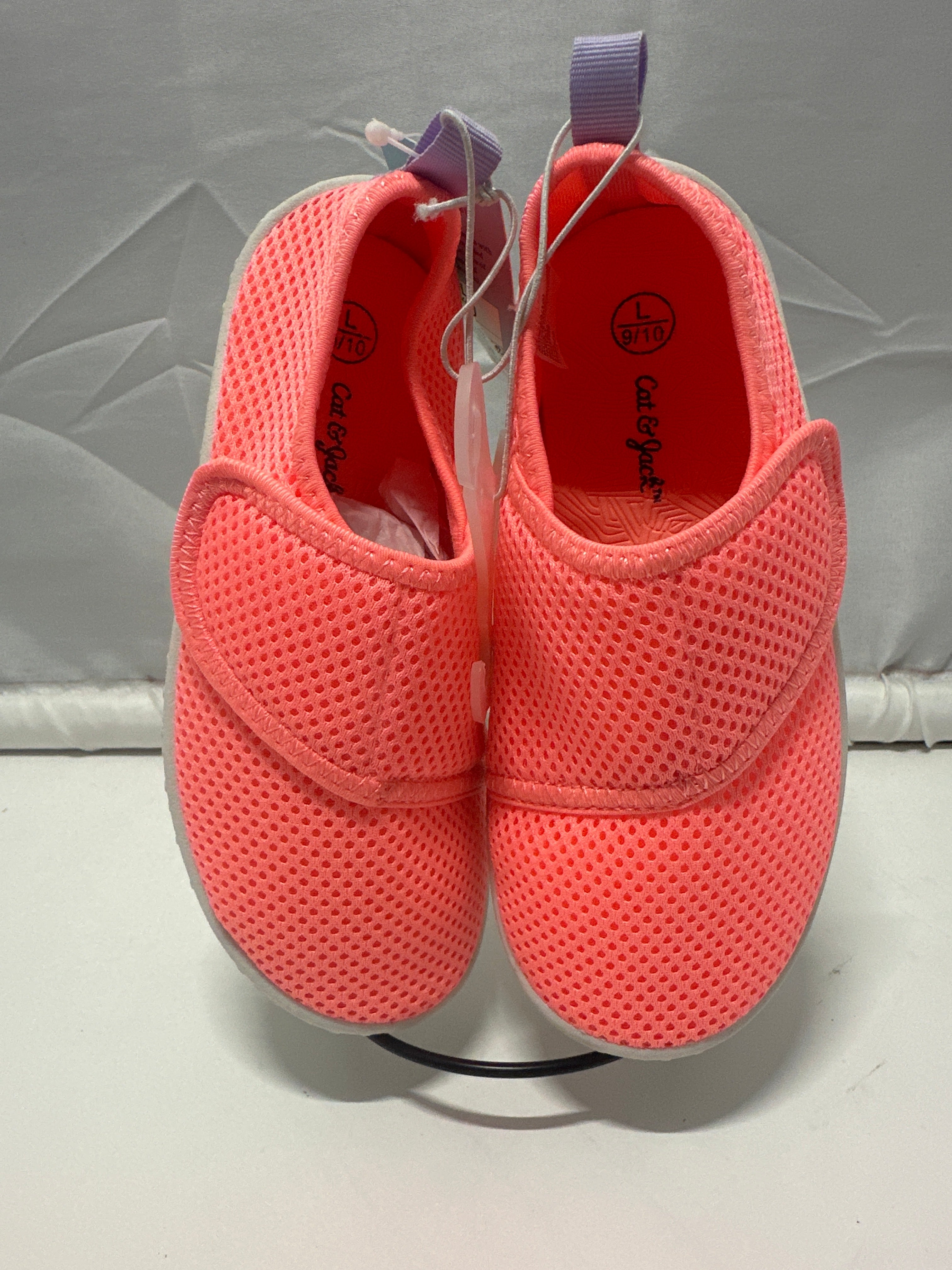 Cat & Jack Girls Pink Water Shoes Hook Loop Closure Size 9/10 Large