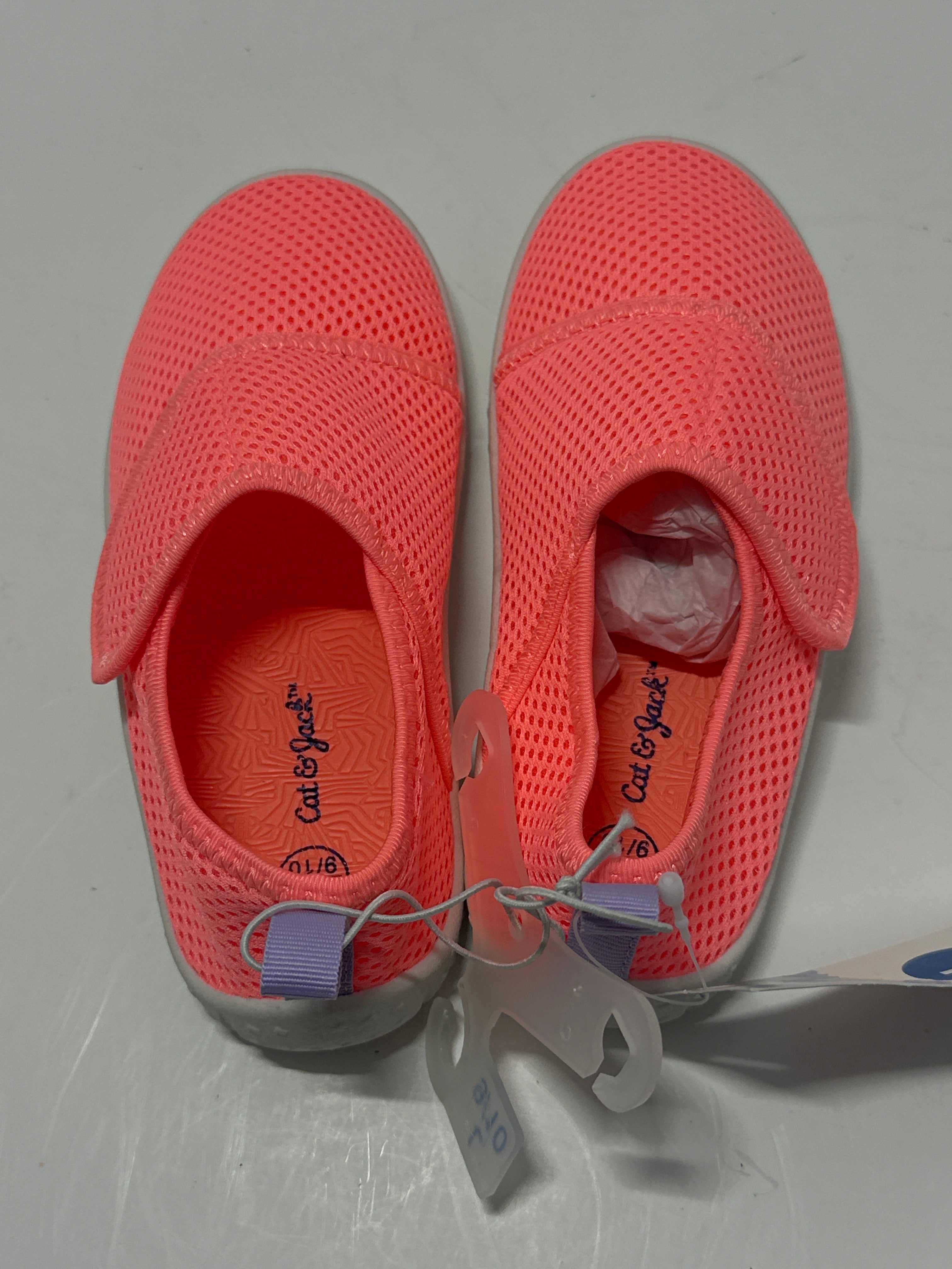 Cat & Jack Girls Pink Water Shoes Hook Loop Closure Size 9/10 Large