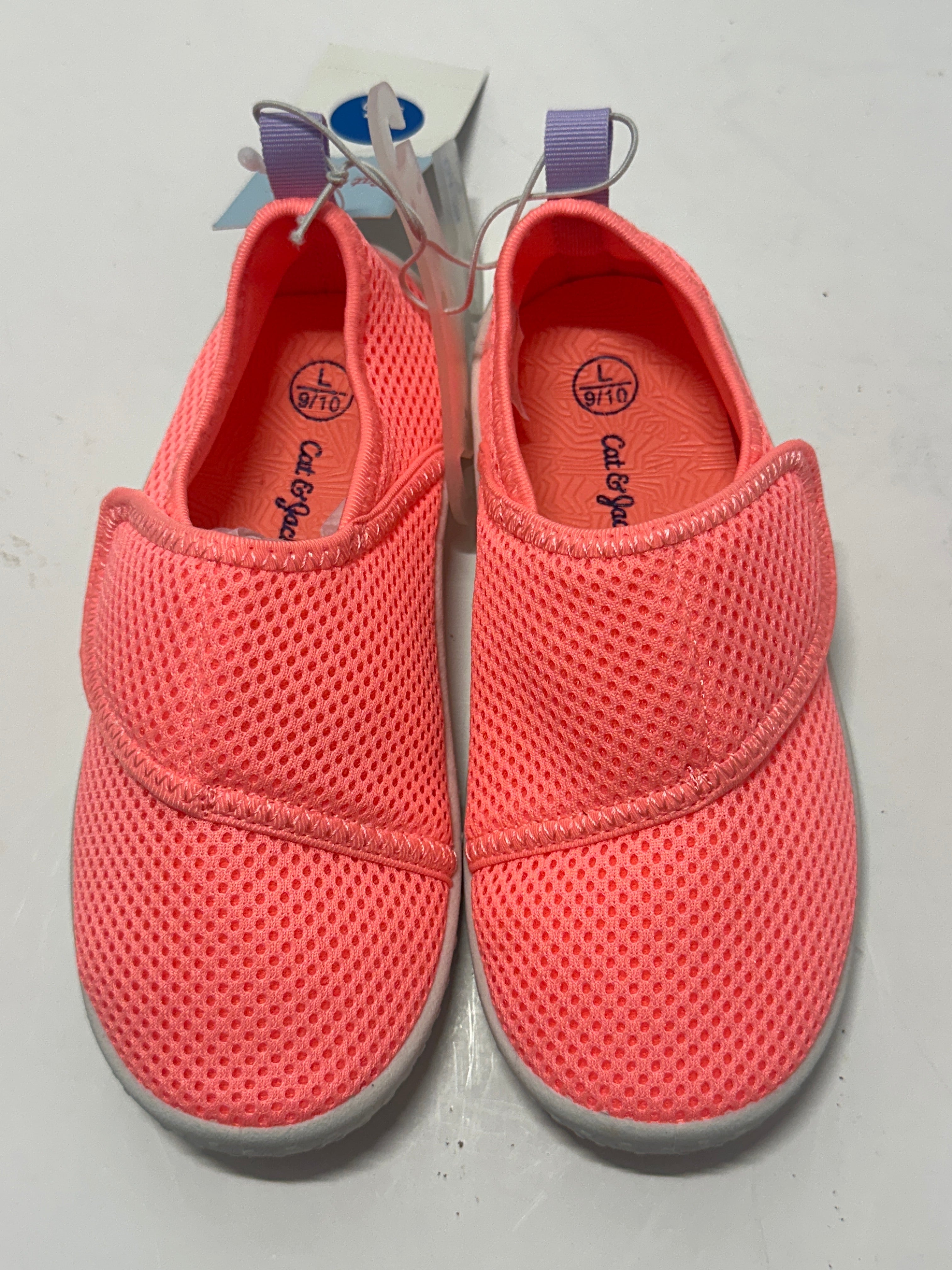 Cat & Jack Girls Pink Water Shoes Hook Loop Closure Size 9/10 Large