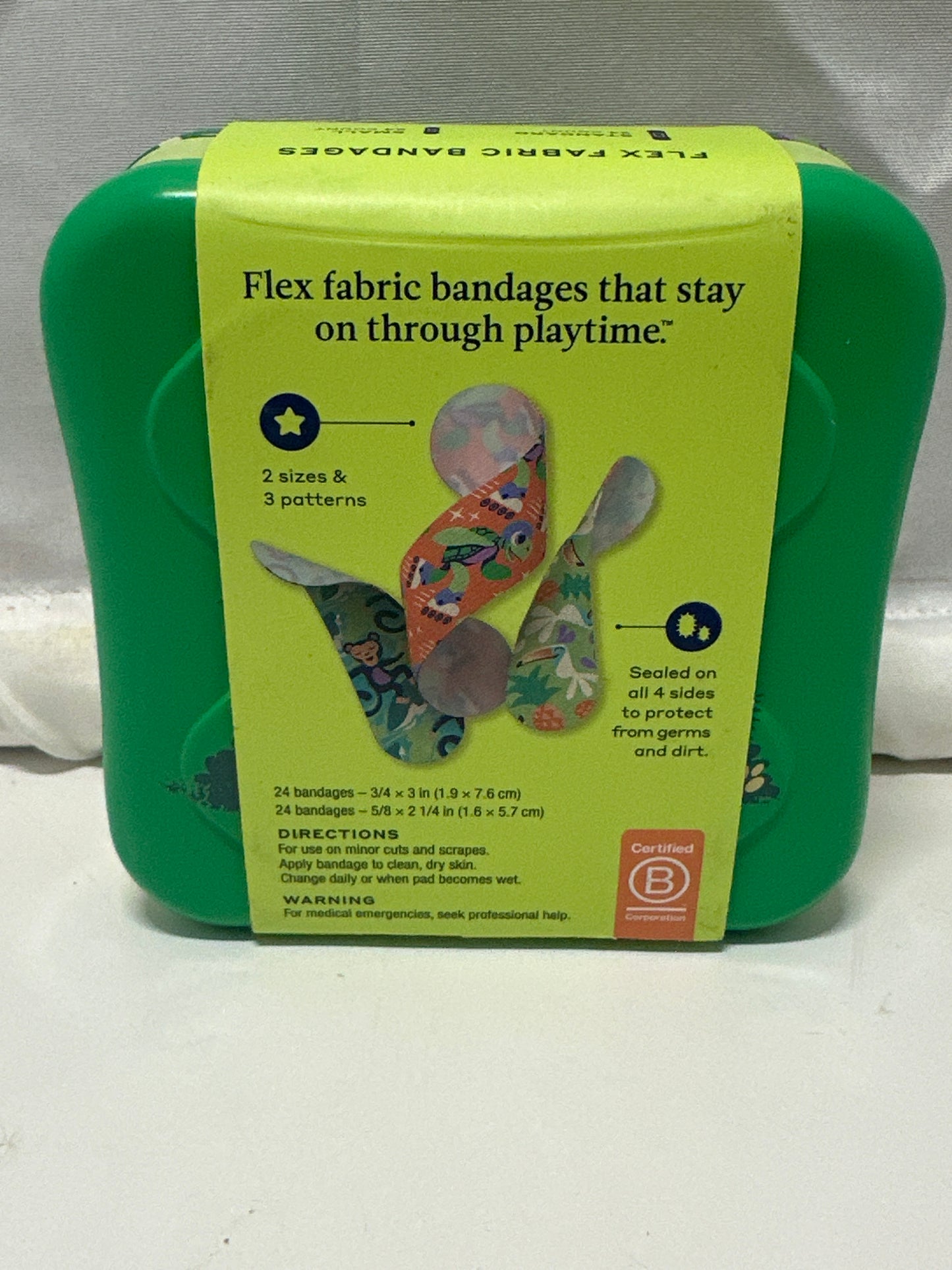 Welly Flex Fabric Bandages Assorted 48 Count First Aid Tin Kids Bandages