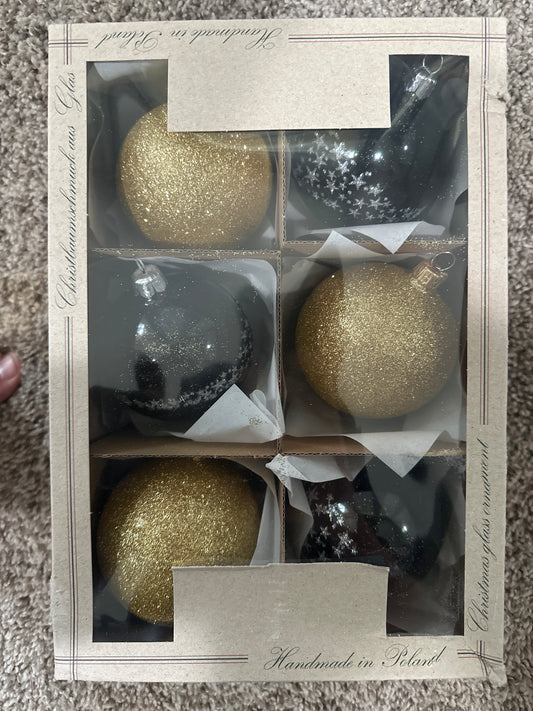 Black and gold Made in Poland Ornaments