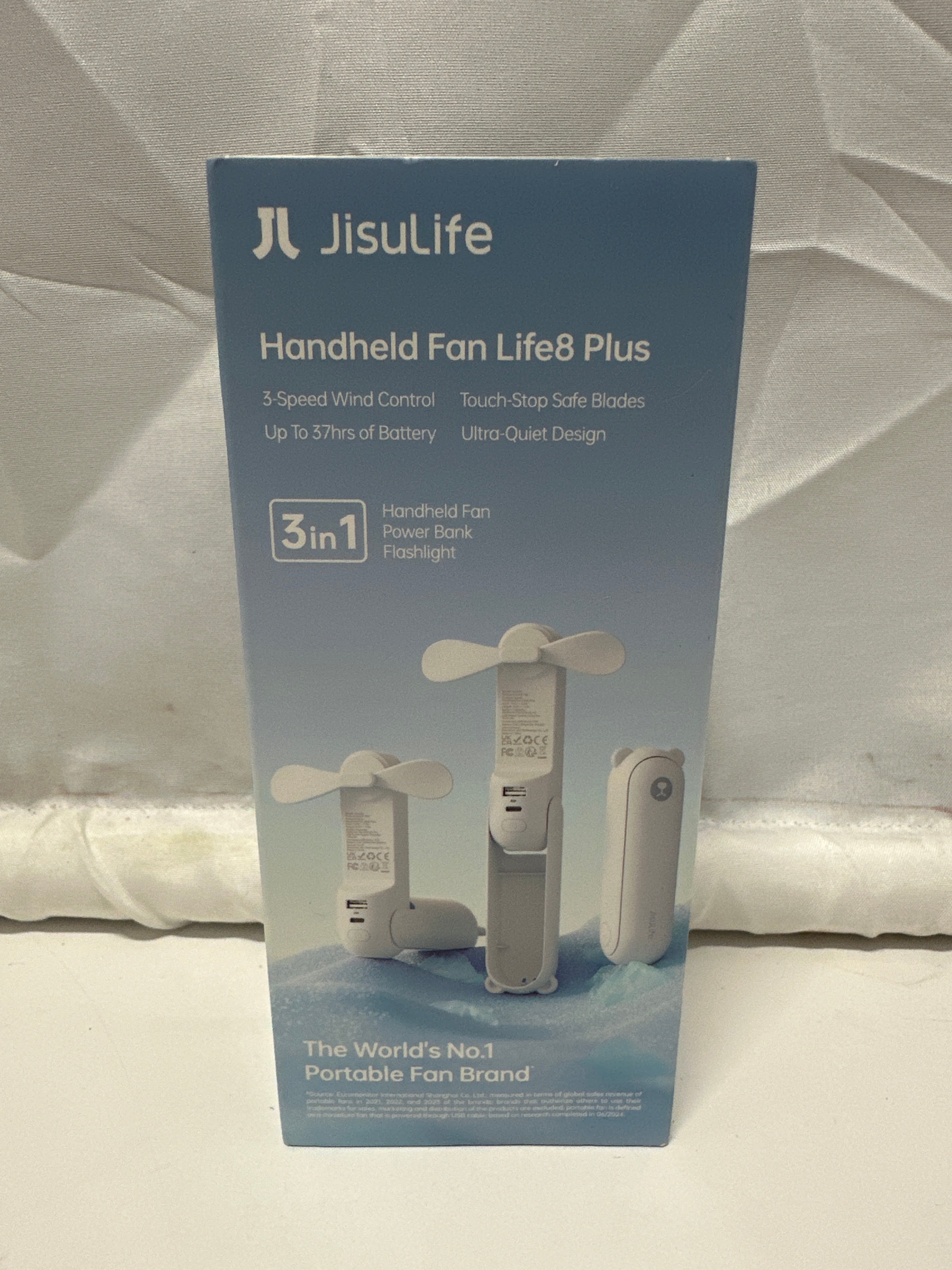 JisuLife Handheld Fan Life8 Plus Portable Rechargeable Fan Power Bank Flashlight