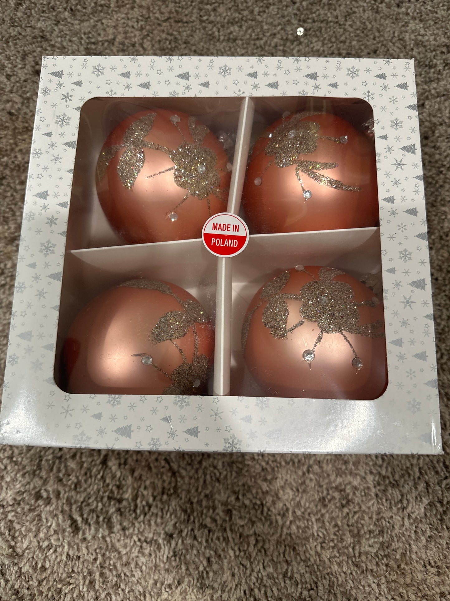 Handmade in Poland Peach ornaments