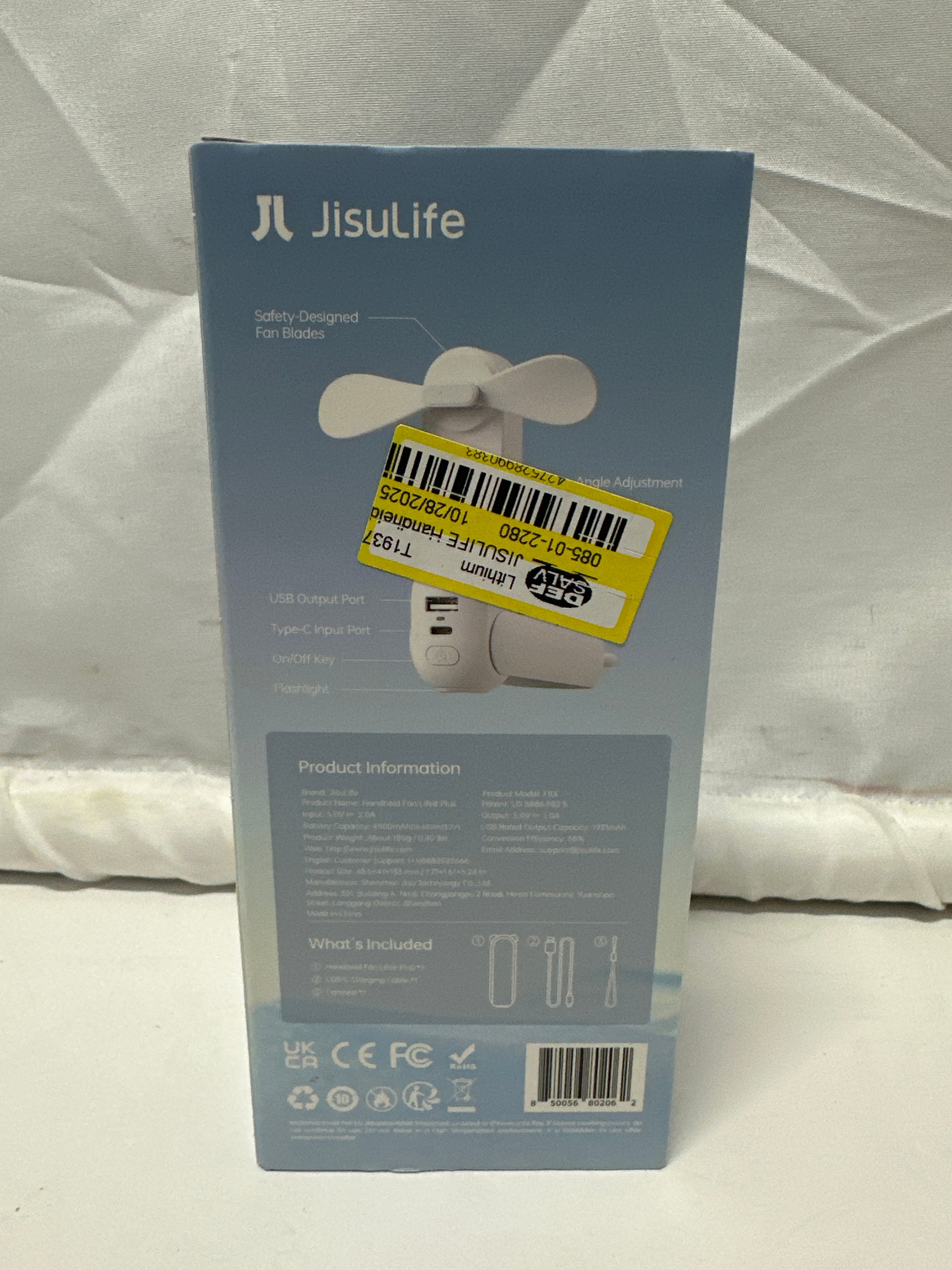 JisuLife Handheld Fan Life8 Plus Portable Rechargeable Fan Power Bank Flashlight