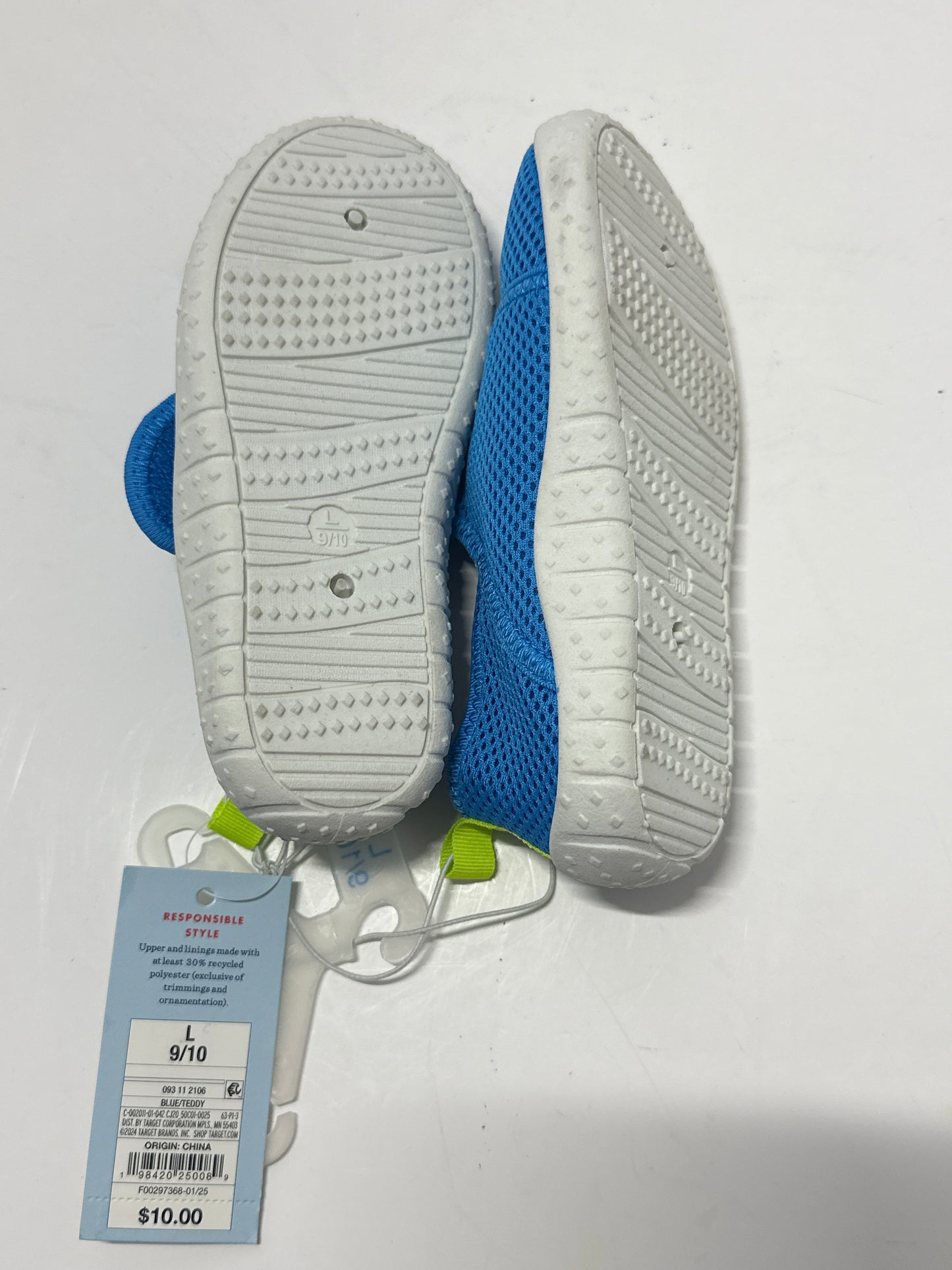 Cat & Jack Toddler Water Shoes Blue Size L 9/10 Lightweight Slip On