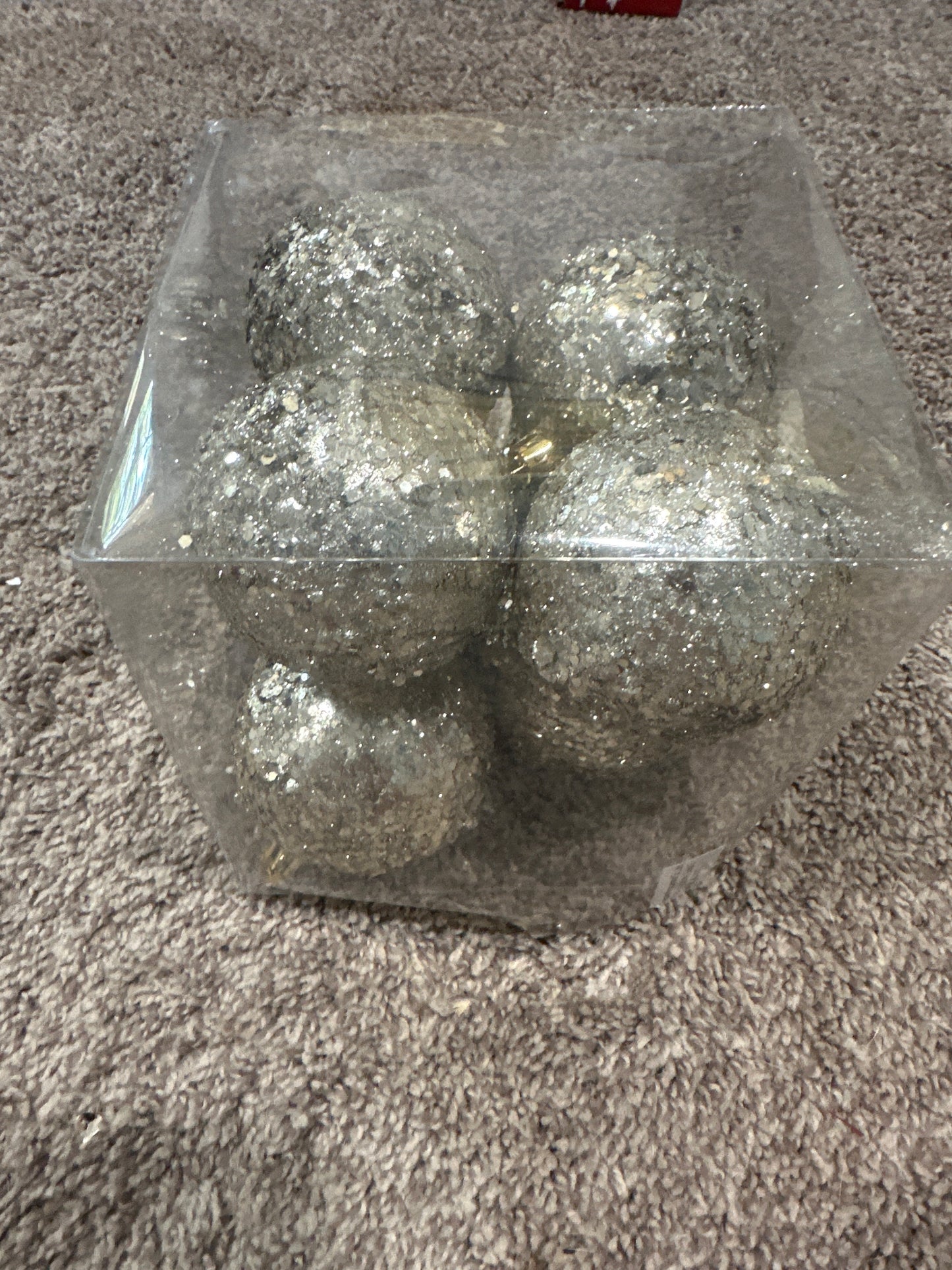 Rachel Zoe Gold Glitter Ornaments 8pcs