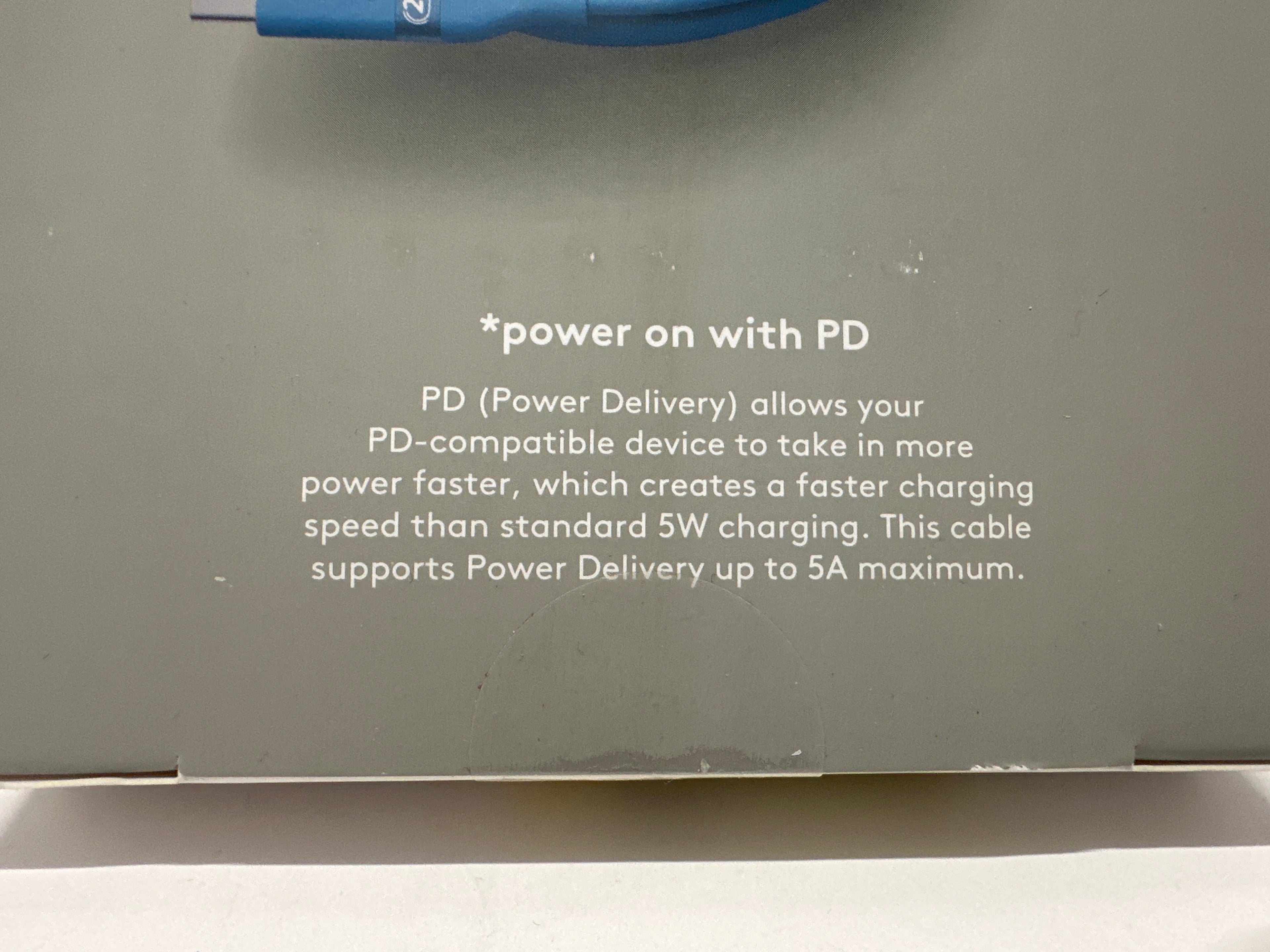 heyday 6ft USB-C to USB-C Soft Touch Fast Charging Cable Blue 240W PD