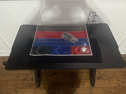 RS Gaming Venno Gaming Desk Black Cup Holder Headphone Hook Mouse Pad