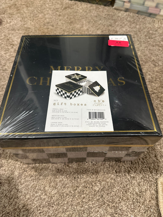 Black and Gold Merry Christmas Boxes