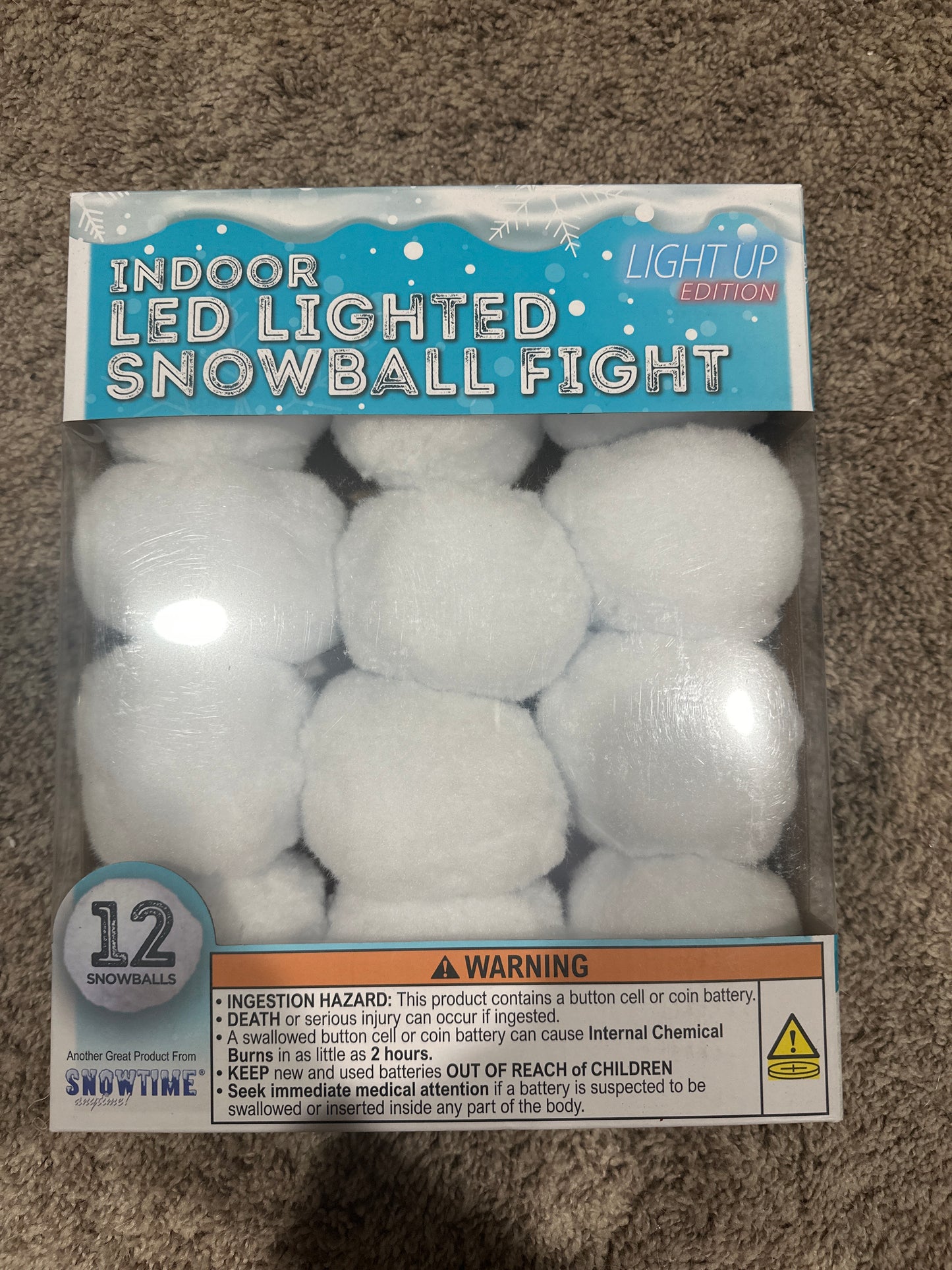 Indoor LED Lighted Snowball fight