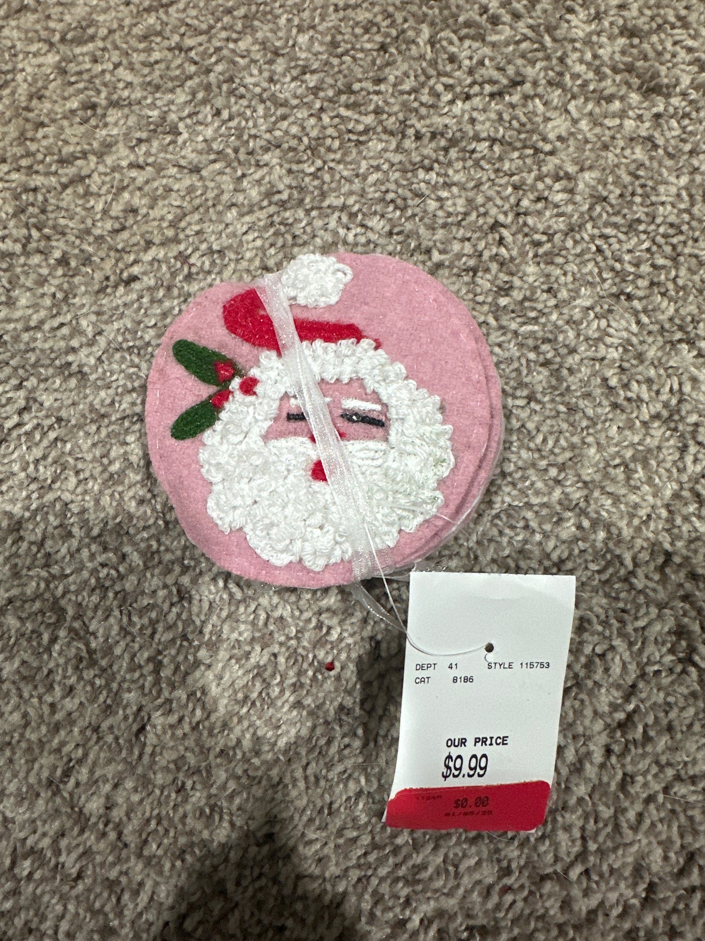 Pink Fabric Santa Coasters