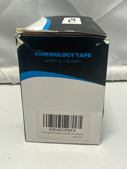 FQU Kinesiology Tape Water Green 4 Pack Athletic Sports Therapy Tape