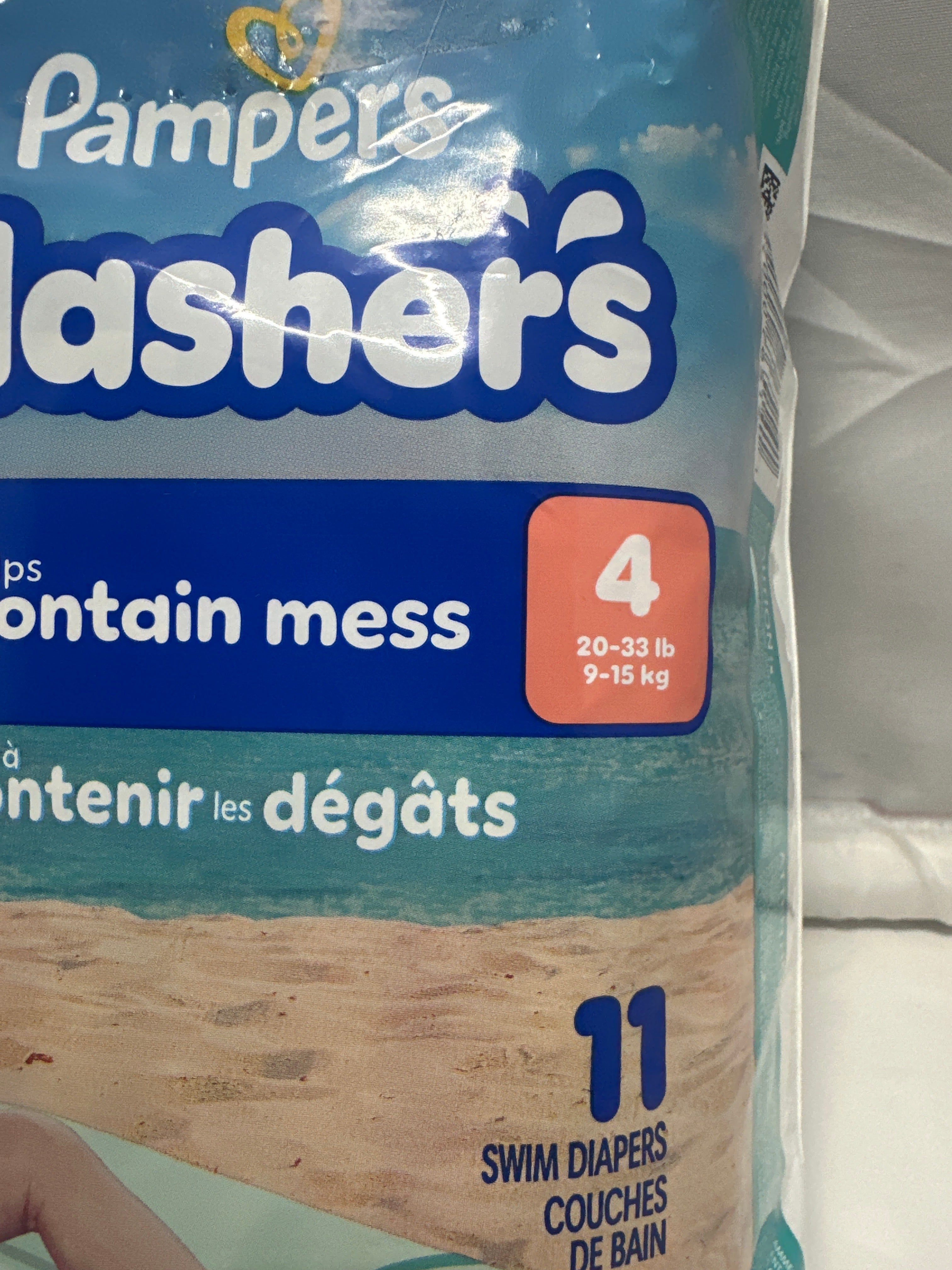 Pampers Splashers Swim Diapers Size 4 20-33 lb 11 Count
