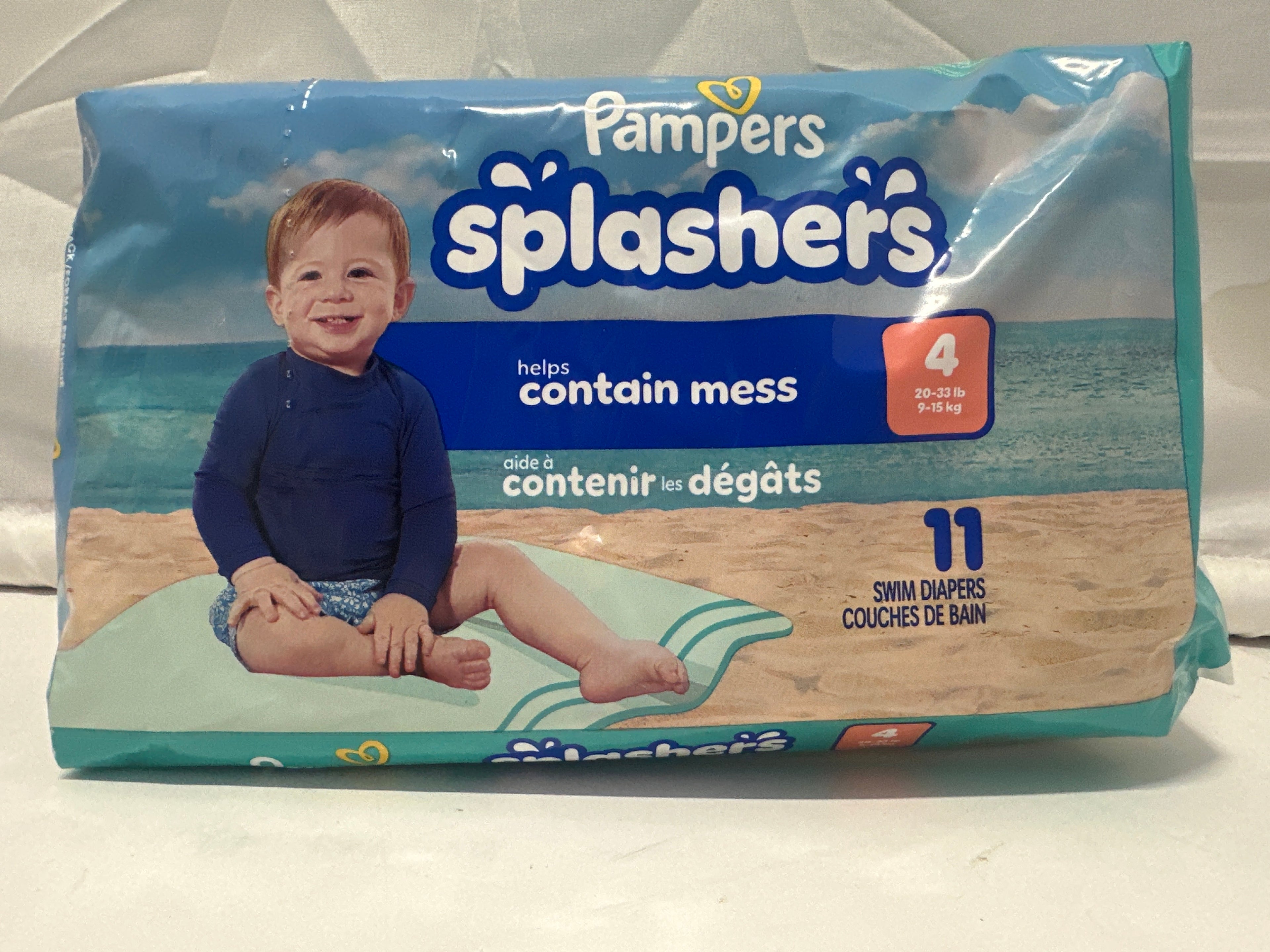 Pampers Splashers Swim Diapers Size 4 20-33 lb 11 Count