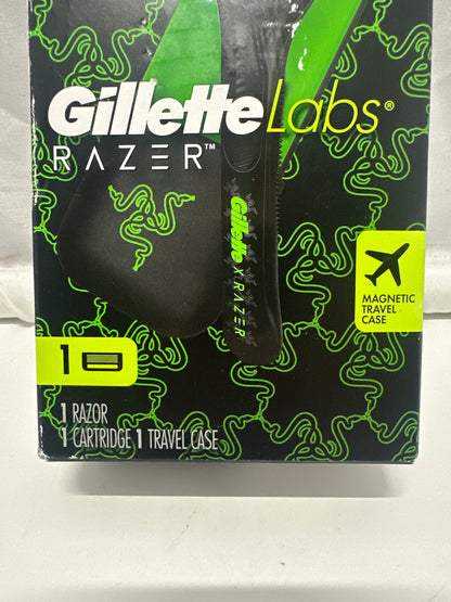 GilletteLabs RAZER Razor Handle 1 Cartridge Travel Case Black Green