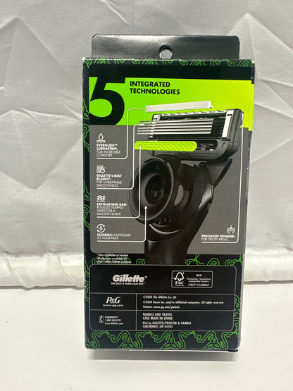 GilletteLabs RAZER Razor Handle 1 Cartridge Travel Case Black Green