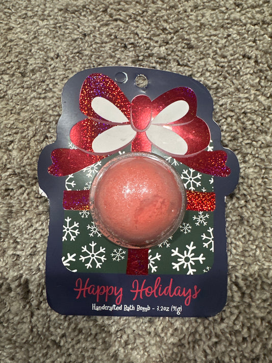 Happy Holidays Handcrafted Bath Bomb