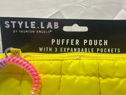 Style Lab By Fashion Angels Yellow Puffer Pouch 3 Expandable Pockets Coil Wristlet