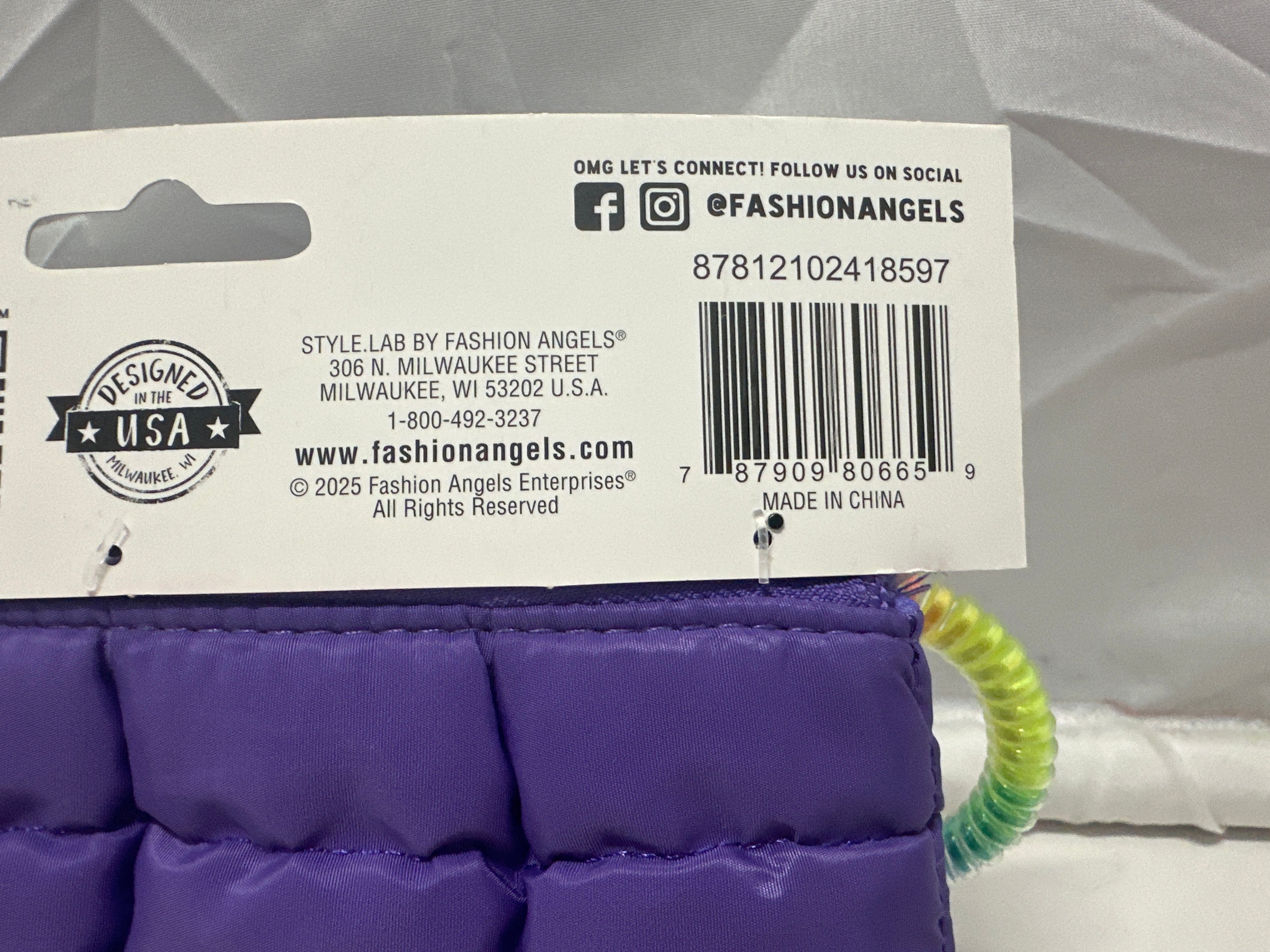 Style Lab By Fashion Angels Purple Puffer Pouch 3 Expandable Pockets Coil Wristlet