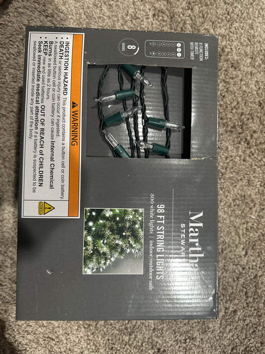 Martha Stewart 98ft White color strings lights, indoor/outdoor