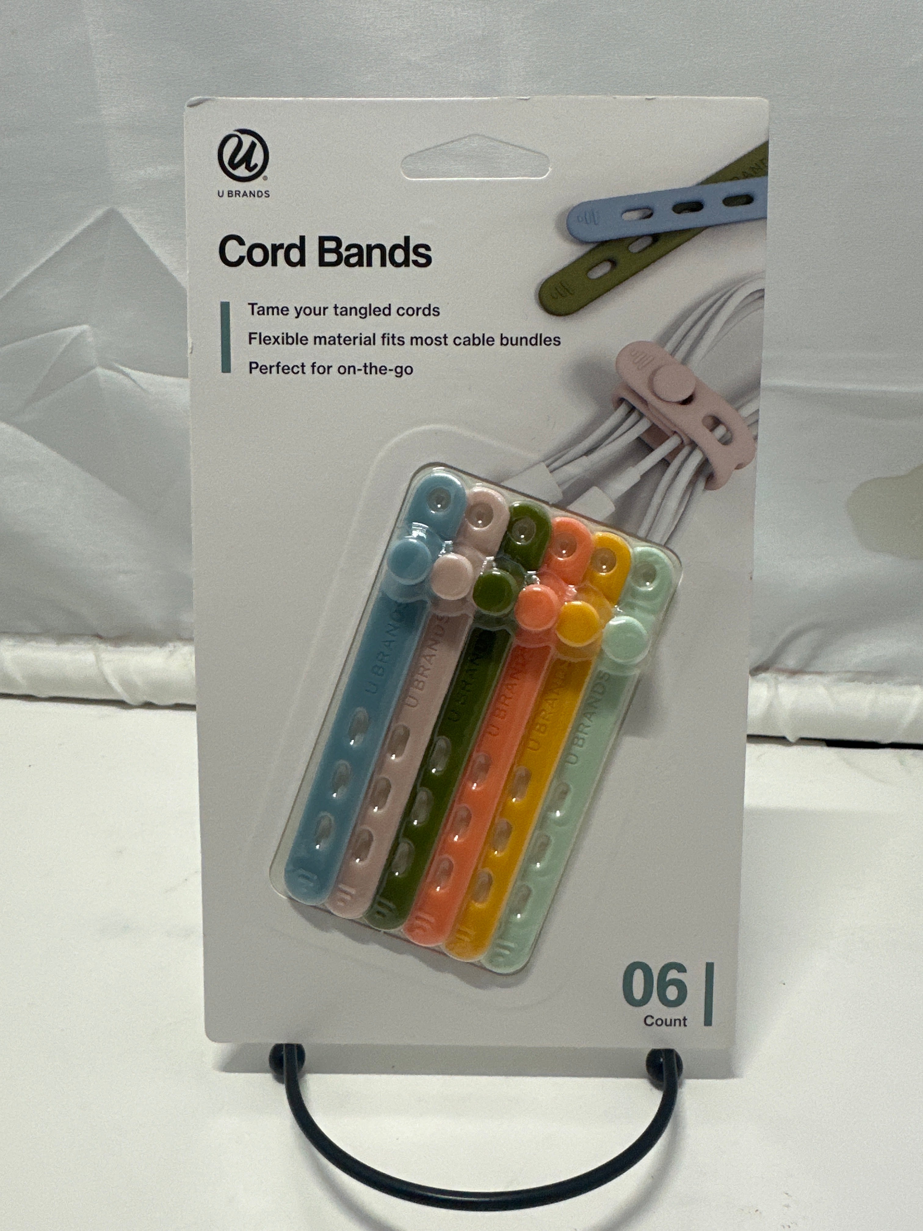U Brands Cord Bands Silicone Cable Organizers 6 Pack Multi Color