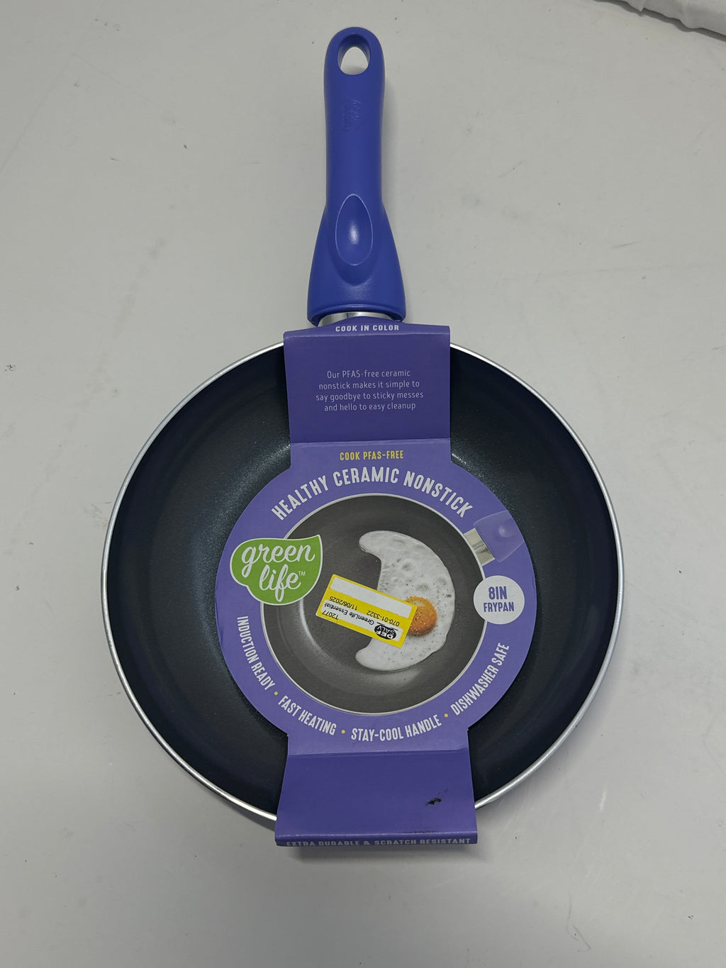 GreenLife purple 8-inch ceramic nonstick frypan front