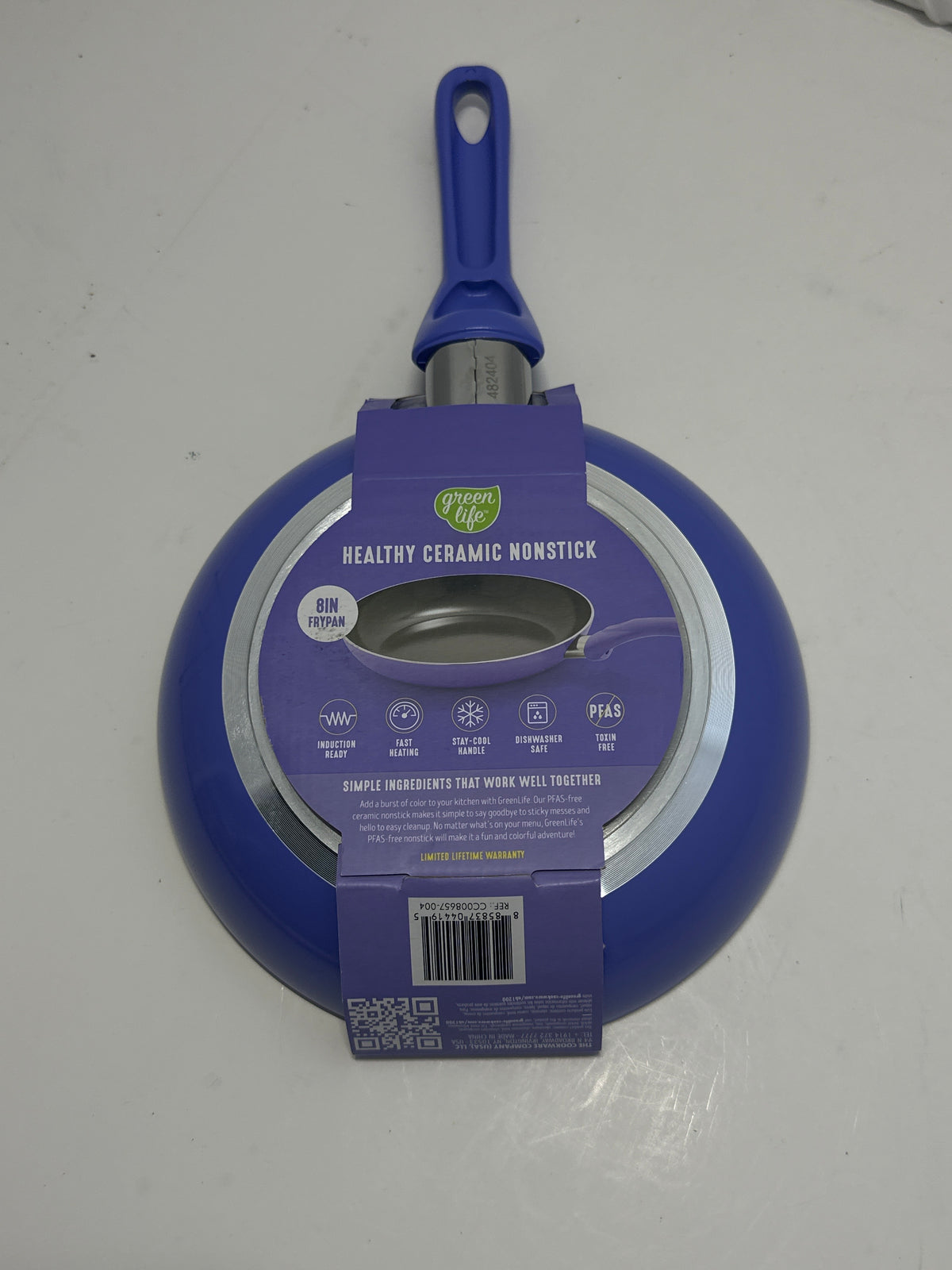 GreenLife purple 8-inch frypan underside