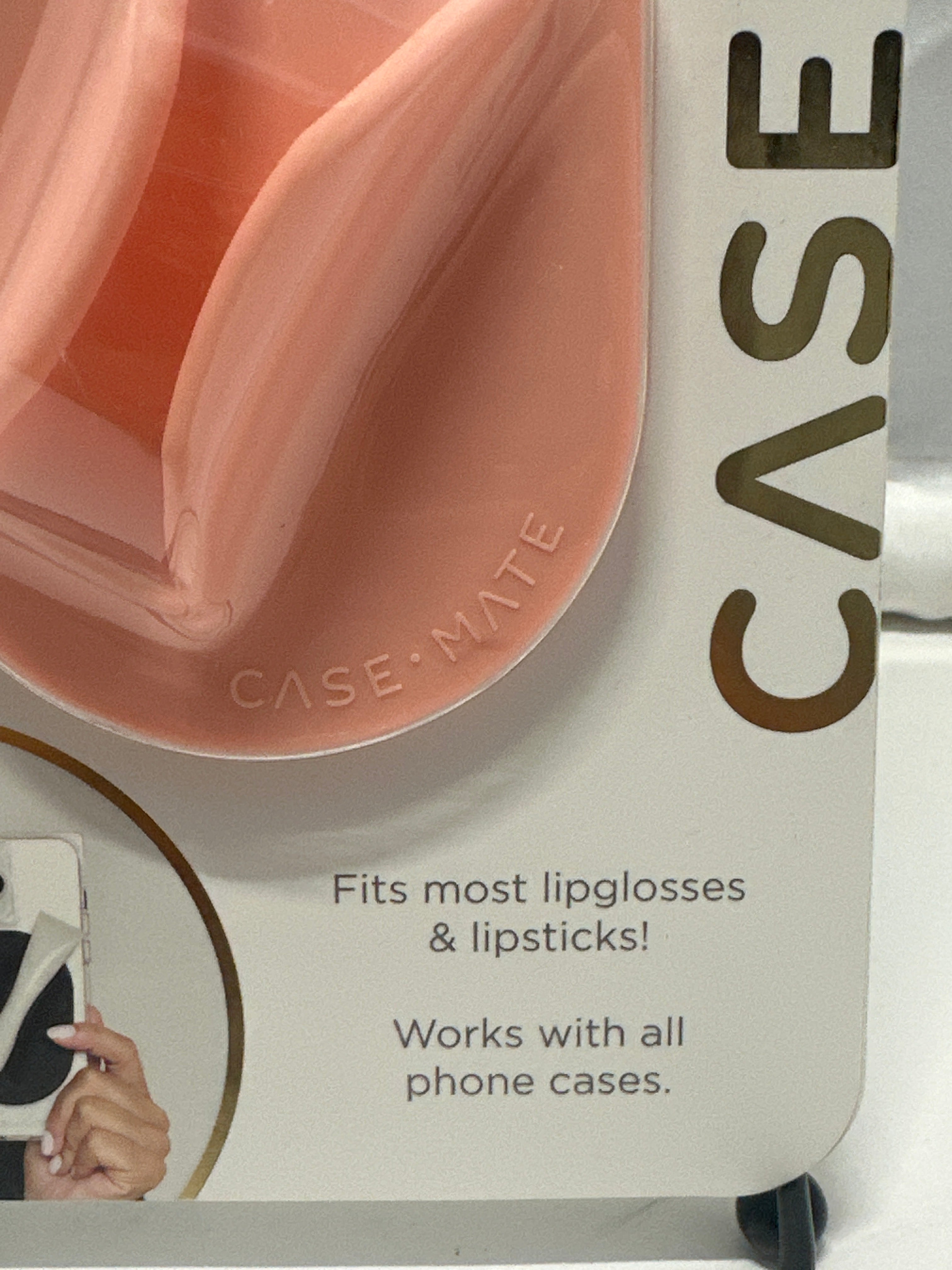 Case-Mate Lip Gloss Holder Adhesive Phone Case Accessory Peach