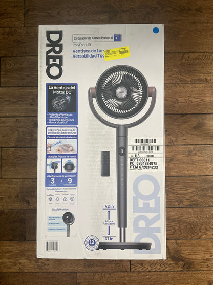 Dreo Quiet Osciallating Pedestal Fan, 9 Speeds, 3 Modes, 120°+120° Oscillating Quiet Fan
