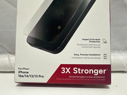 ZAGG InvisibleShield Glass+ Defense Screen Protector for iPhone 16e 14 13 13 Pro