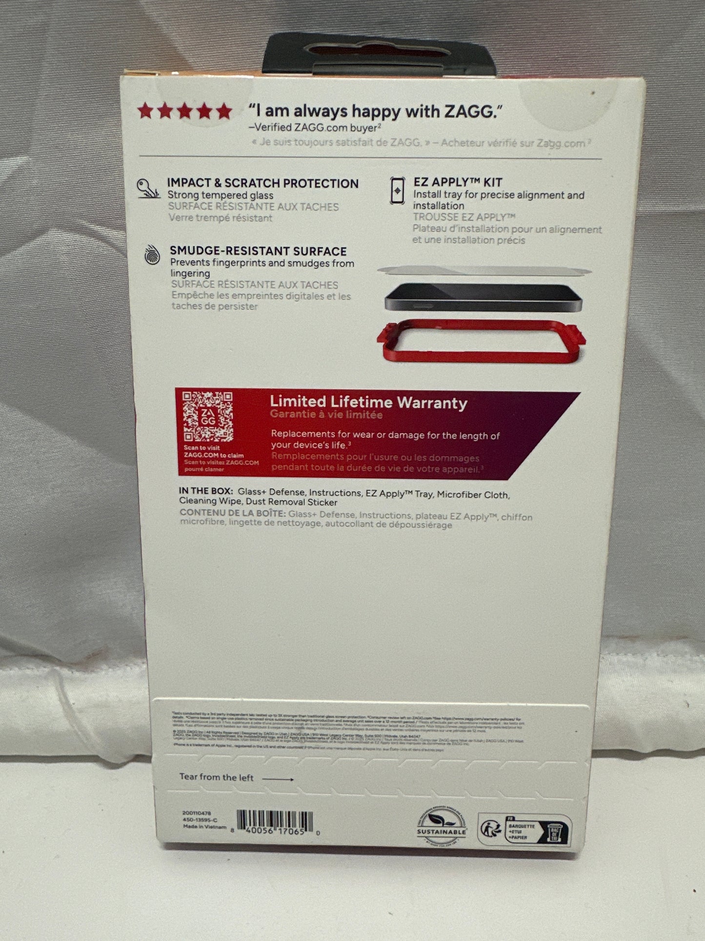 ZAGG InvisibleShield Glass+ Defense Screen Protector for iPhone 16e 14 13 13 Pro