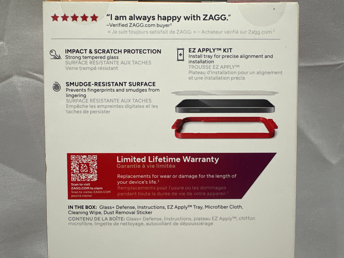 ZAGG InvisibleShield Glass+ Defense Screen Protector for iPhone 16e 14 13 13 Pro