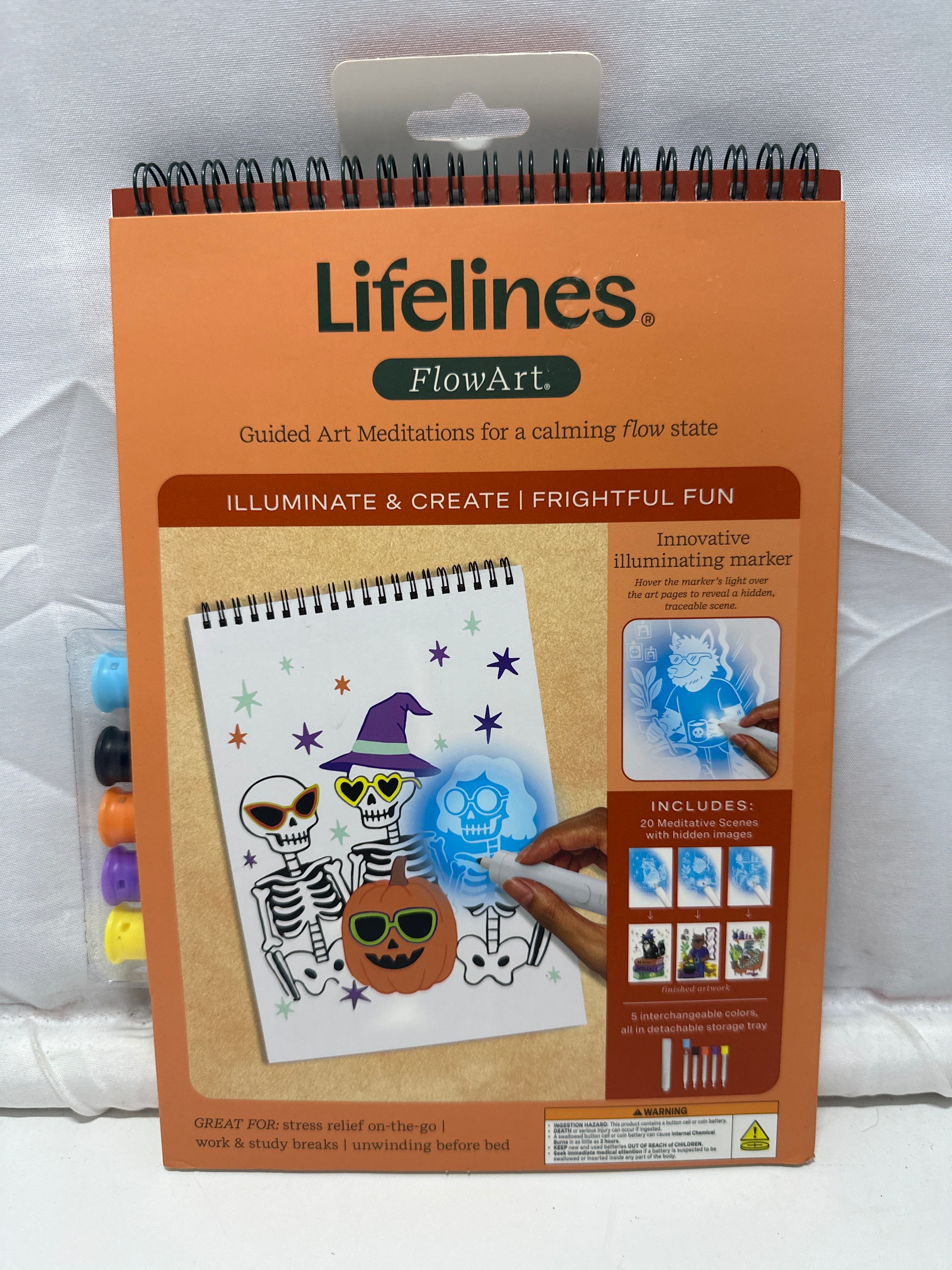 Lifelines FlowArt Illuminate & Create Frightful Fun Hidden Image Art Kit