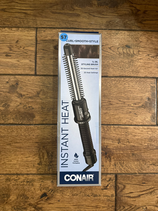 Conair Instant Heat 34 Curling Iron Brush, 30-Second Heat-Up, 25 Heat Settings